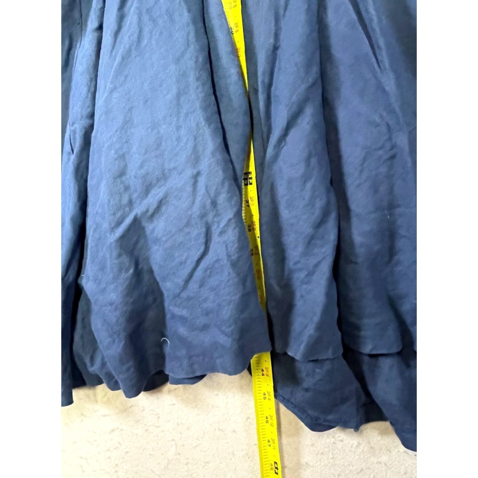 Zara ZARA BASIC Womens Knee Length Dress M Blue Marine Halter Zipper Layered Ruffle Size M / US 6-8 / IT 42-44 - 4 Thumbnail