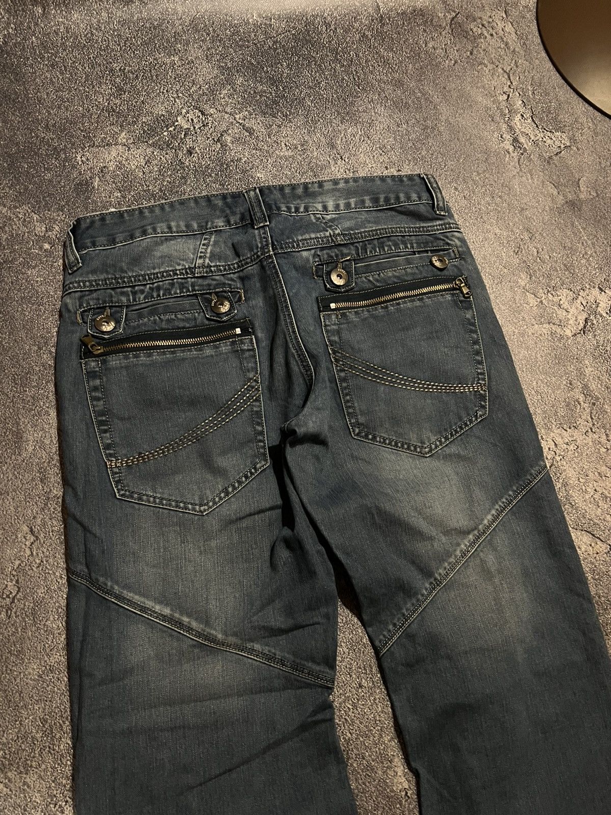 Japanese Brand Flared Destroyed Faded Jeans / Avan Garde Archive Style Size US 32 / EU 48 - 6 Thumbnail