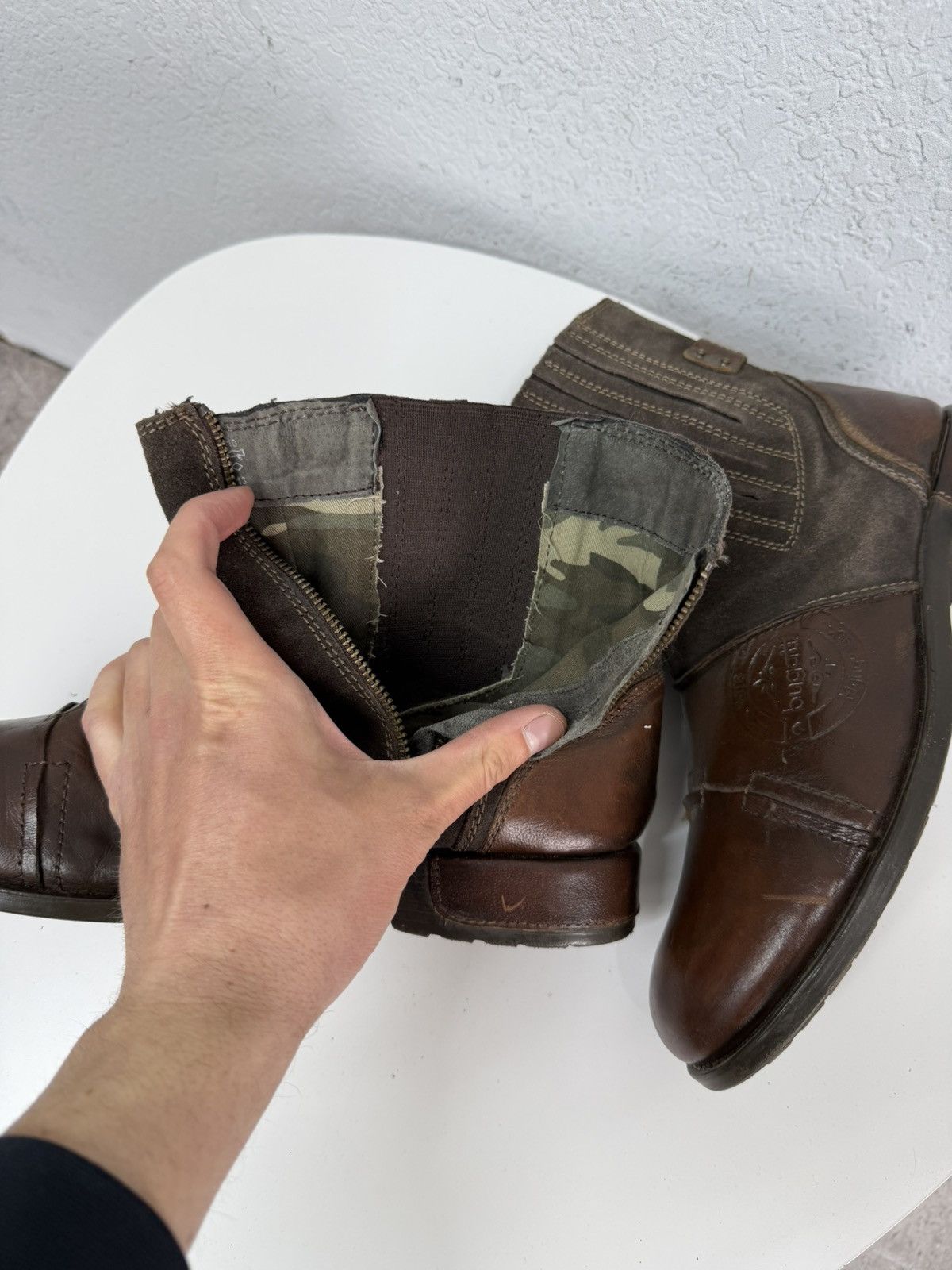 If Six Was Nine Vintage Y2K Brown Leather Side Zip Boots Guidi Marsell Style Size US 9 / EU 42 - 12 Thumbnail