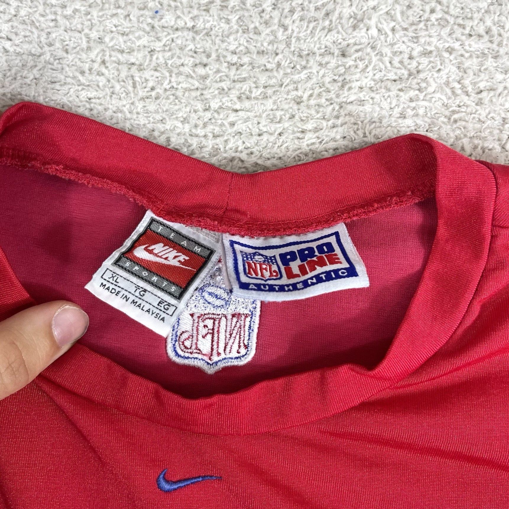 Nike VINTAGE Nike New York Giants Shirt Mens XL Red Center Swoosh 90s Pro Line Y2K Long Sleeve? Size US XL / EU 56 / 4 - 3 Thumbnail