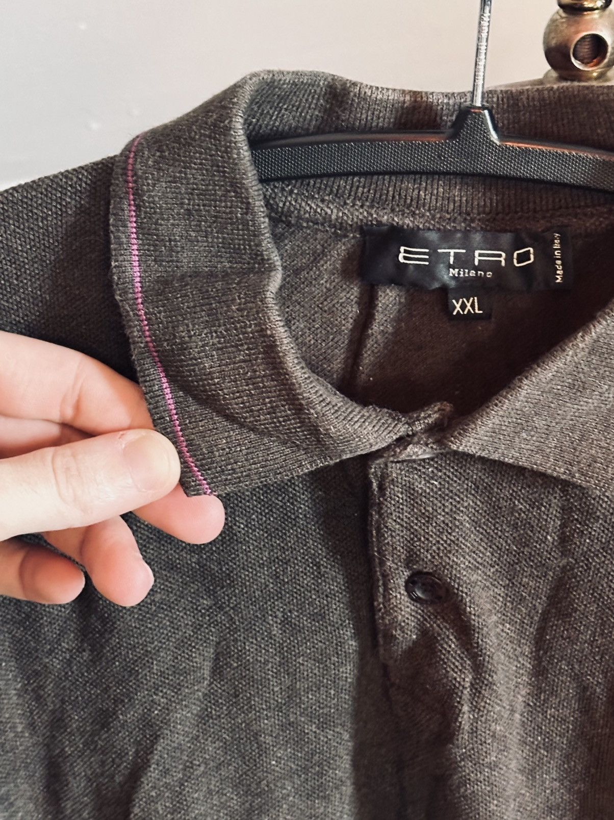 Etro ETRO long sleeve cotton pique Italian polo shirt Size US M / EU 48-50 / 2 - 4 Thumbnail