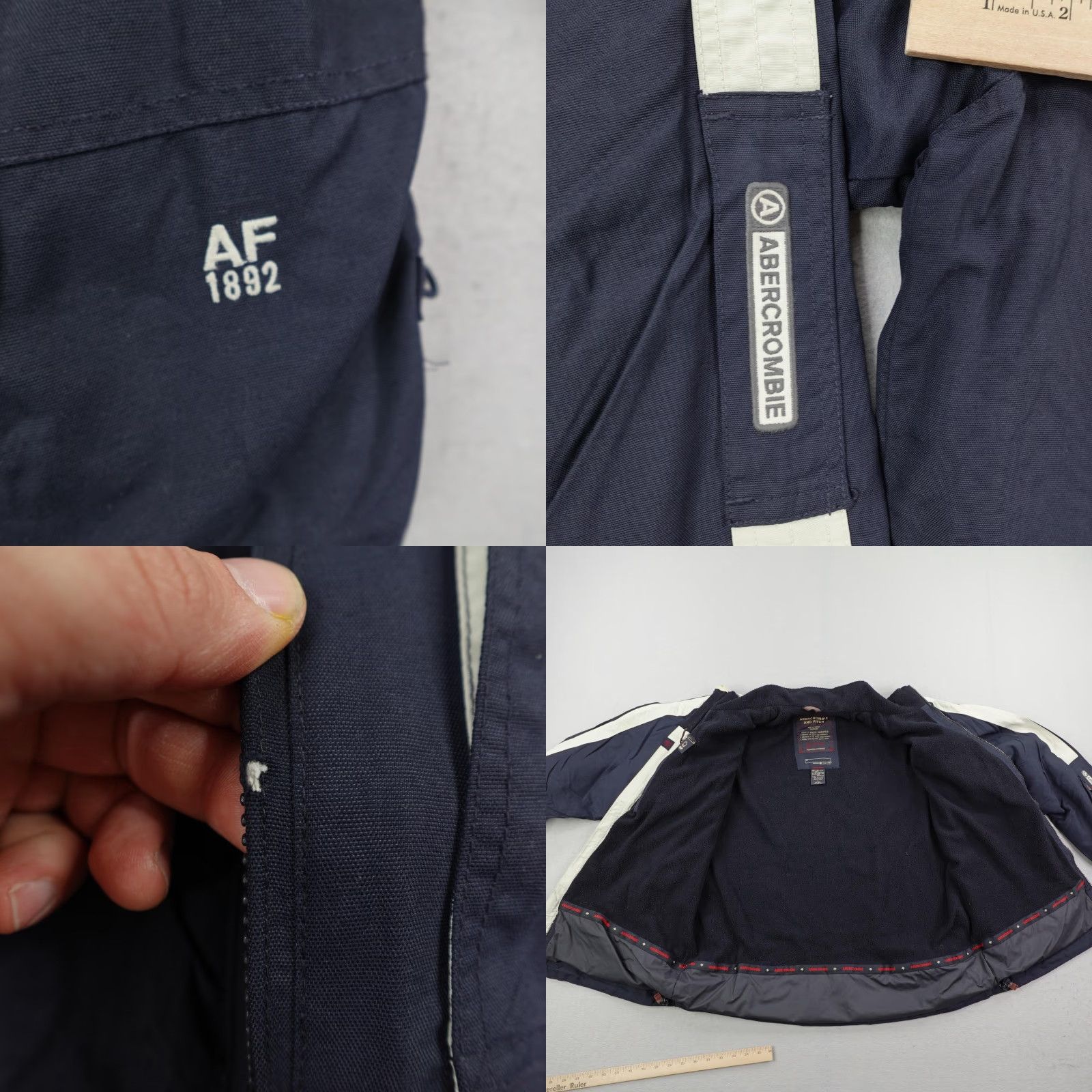 Abercrombie & Fitch VINTAGE Abercrombie & Fitch Jacket Mens L Blue Weatherproof Fleece Lined Coat Size US L / EU 52-54 / 3 - 8 Thumbnail