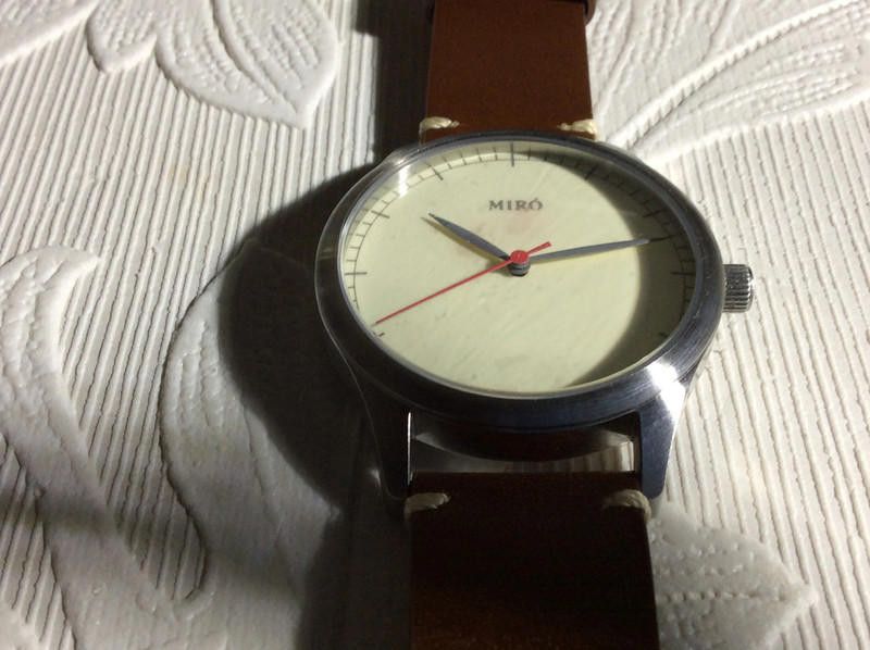 Designer Miro cream /dark Brown Men's leather strap Watch Size ONE SIZE - 12 Thumbnail
