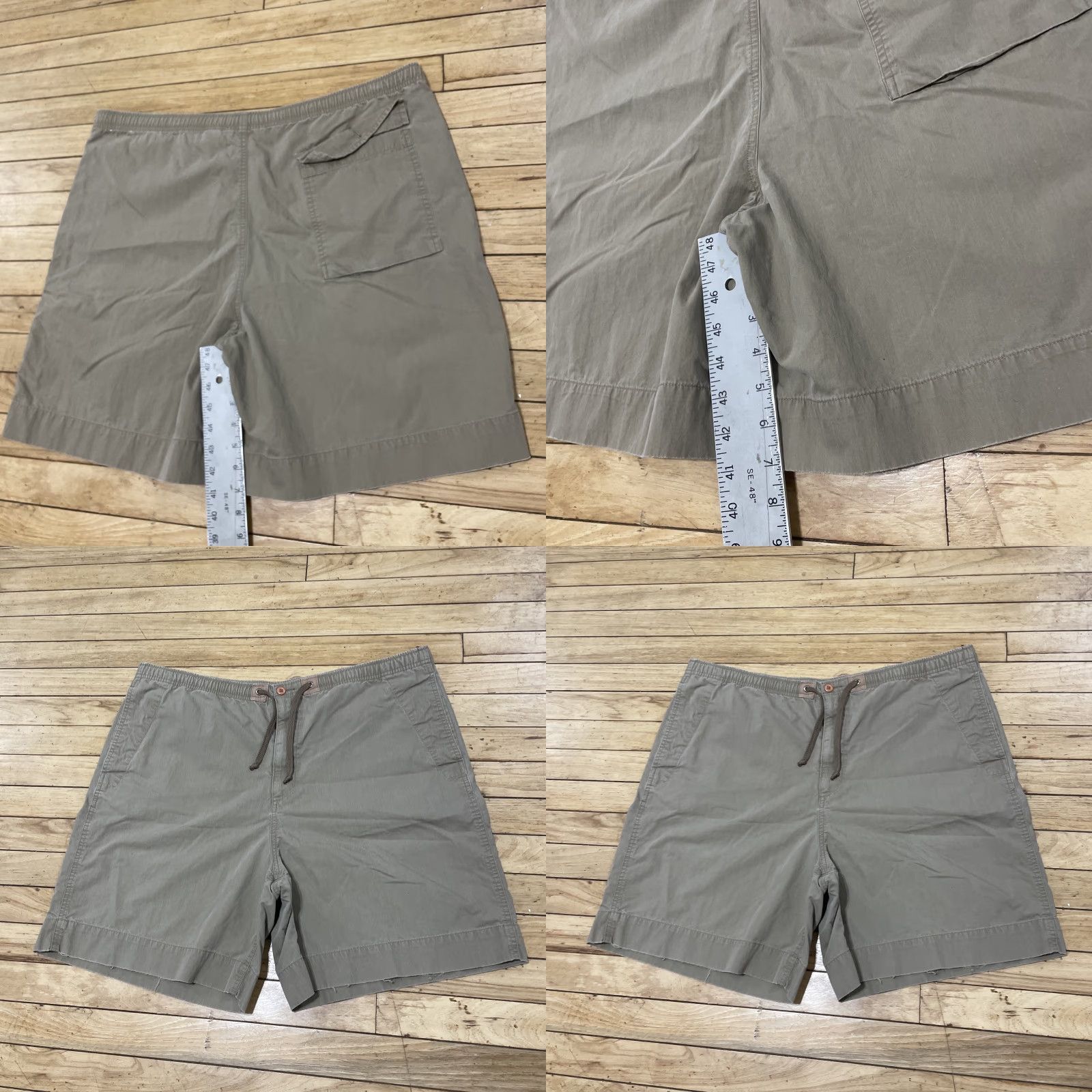 Vintage VINTAGE Fieldmaster Lounge Shorts Men 40x7 L Brown Khaki Lightweight Drawstring Relaxed Regular Size US 40 / EU 56 - 8 Thumbnail