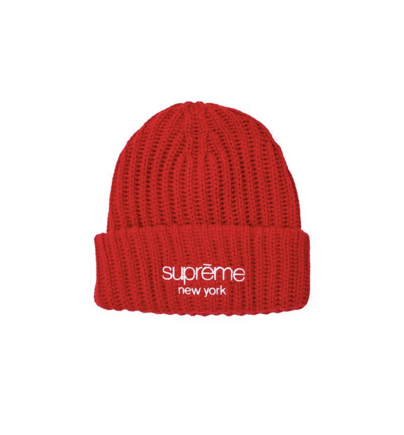 Supreme - Classic Logo Ribbed Beanie Supreme Classic Logo Chunky