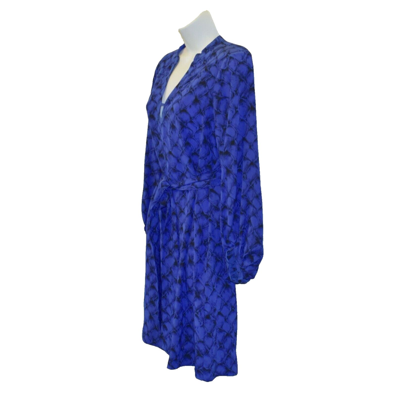 Diane von Furstenberg NEW DIANE VON FURSTENBERG Tanyana Blue Silk Printed Dress 6 Size M / US 6-8 / IT 42-44 - 3 Thumbnail