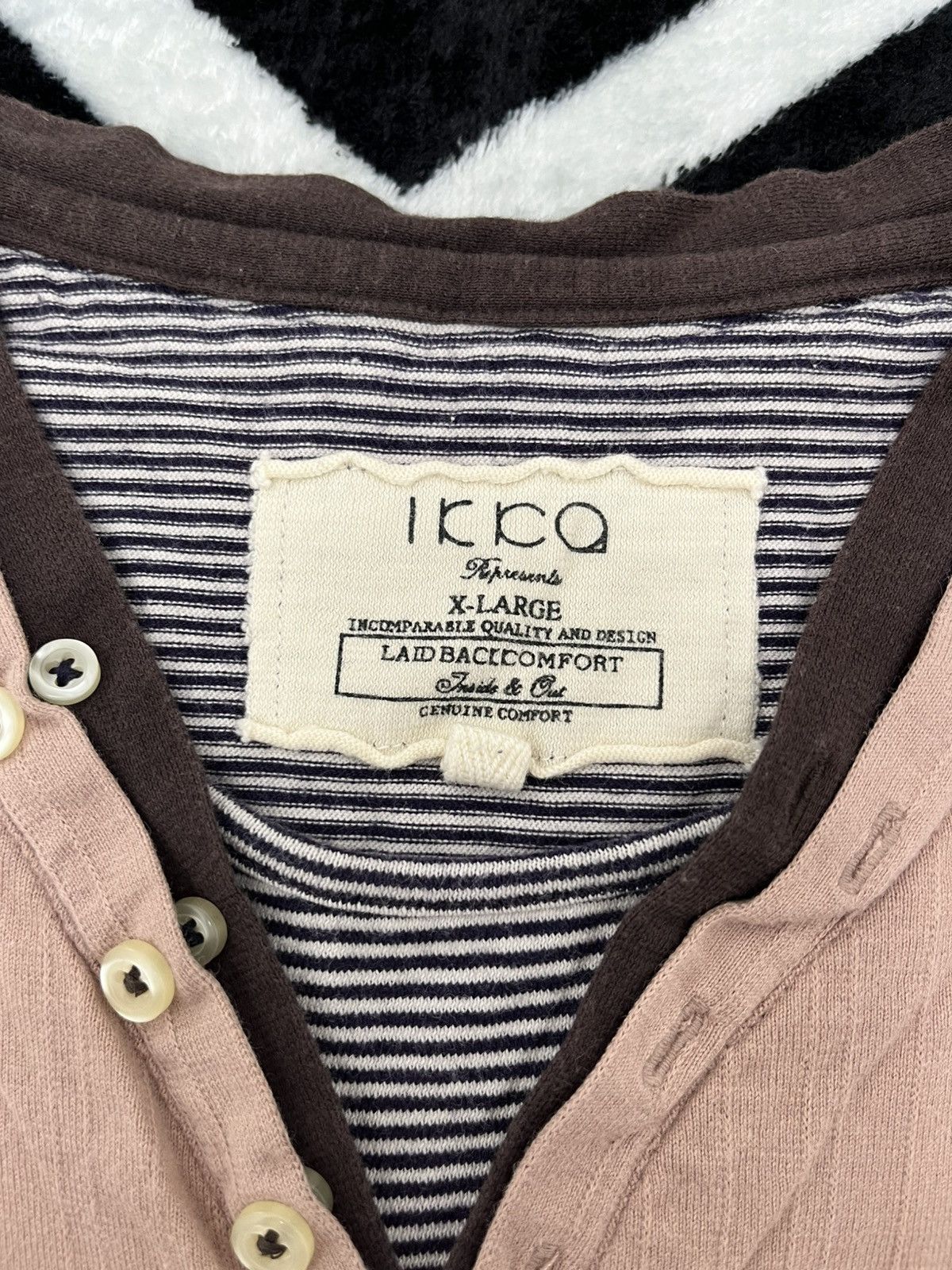 GOA Vintage Layered Henley LS Shirt Dusty Rose Striped Detail Size US XL / EU 56 / 4 - 3 Thumbnail