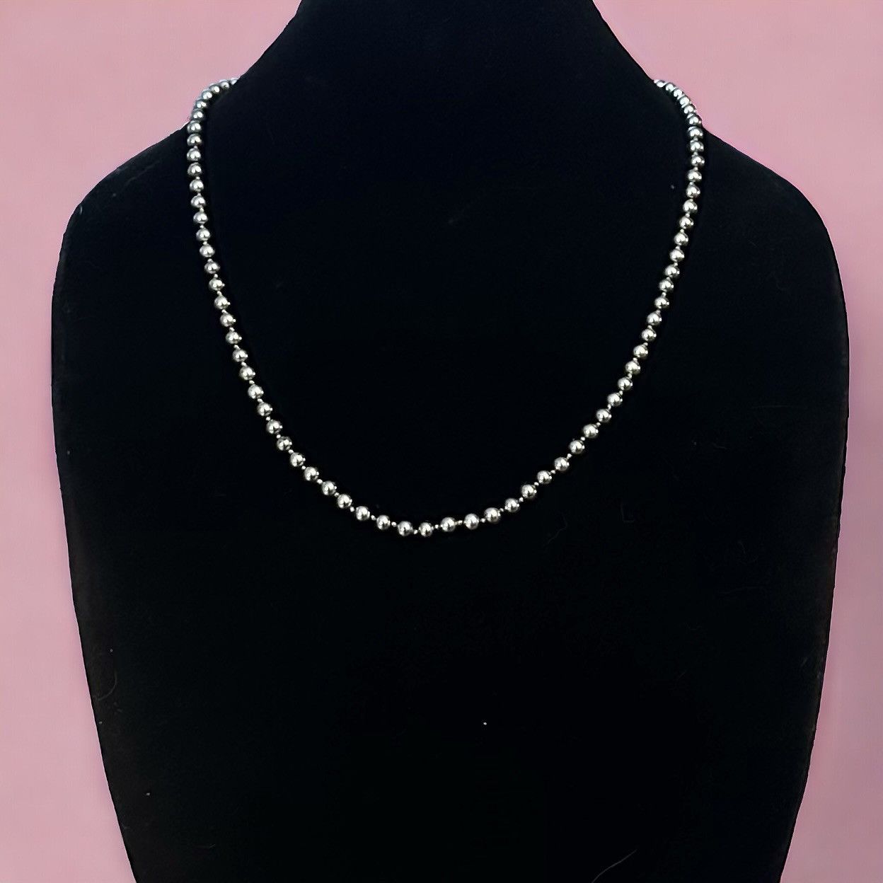 Vintage Vintage metallic silver glass pearl necklace Size ONE SIZE - 1 Thumbnail