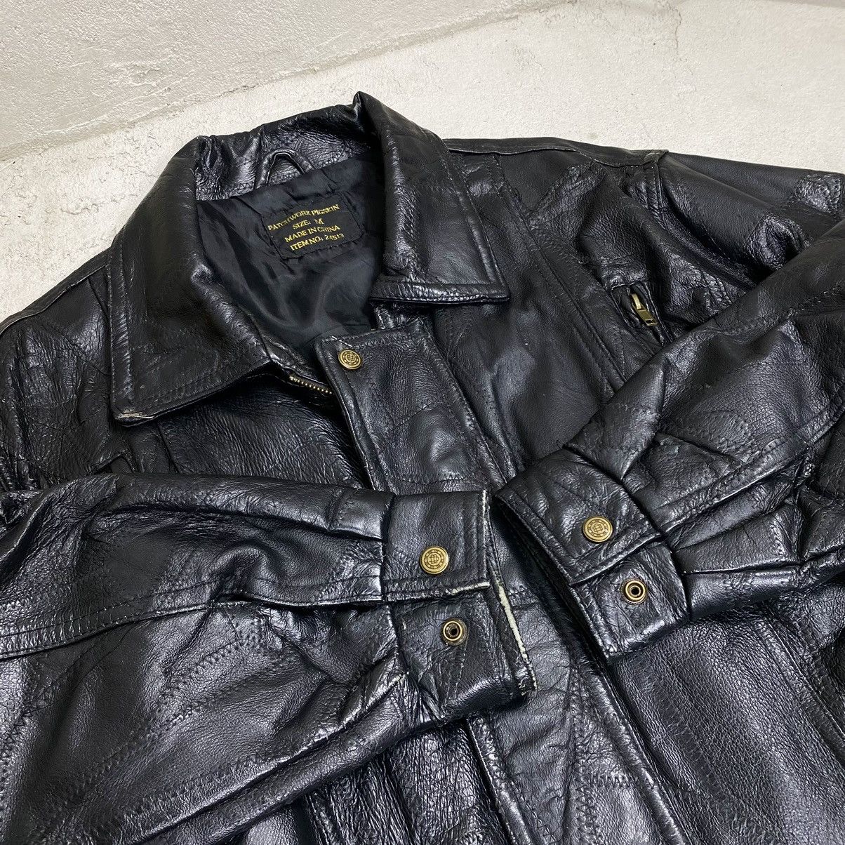 Vintage Leather jacket vintage bomber patchwork boxy oversize Size US L / EU 52-54 / 3 - 4 Thumbnail