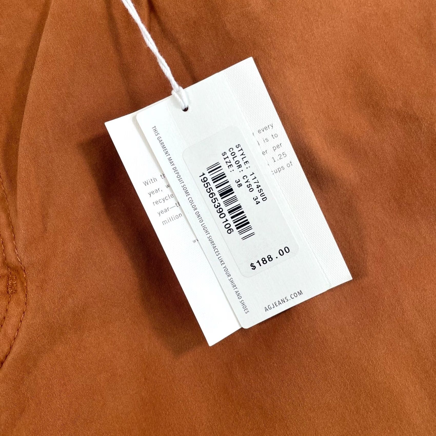 Vintage AG Adriano Goldschmied Graduate Tailored Leg Jeans Men 38x35 Brown NWT Denim 5-Pocket Stretch Tailored Leg Jeans Mens Size US 38 / EU 54 - 4 Thumbnail