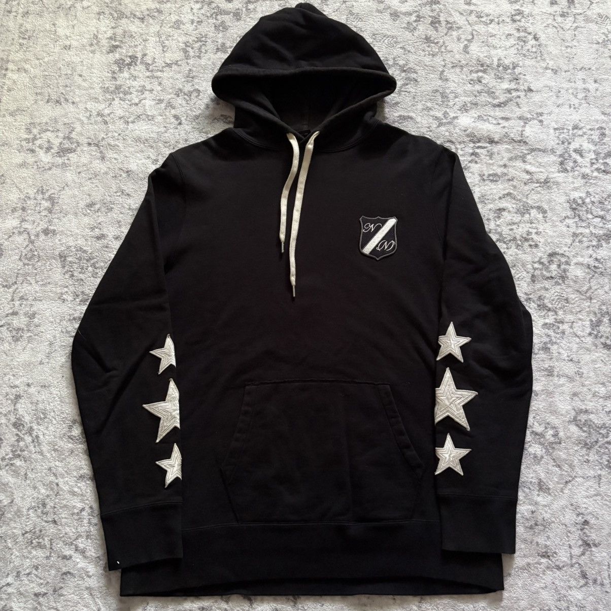 Pre-owned Number N Ine Number (n)ine Star & Shield Crest Patch Hoodie | Size 3 In Black