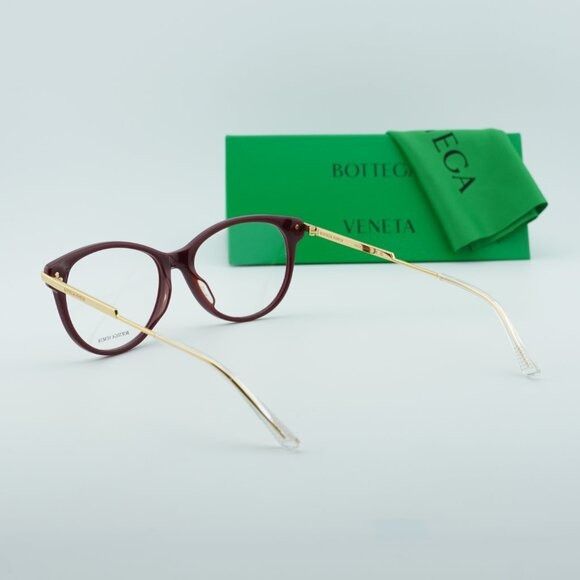 Bottega Veneta Bottega Veneta BV1039O 004 Eyeglasses Burgundy/Gold 53mm Size ONE SIZE - 10 Thumbnail