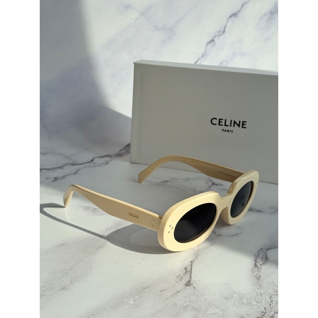 Celine NEW Celine CL40276U Ivory White Bold Oval Sunglasses Size ONE SIZE - 5 Thumbnail