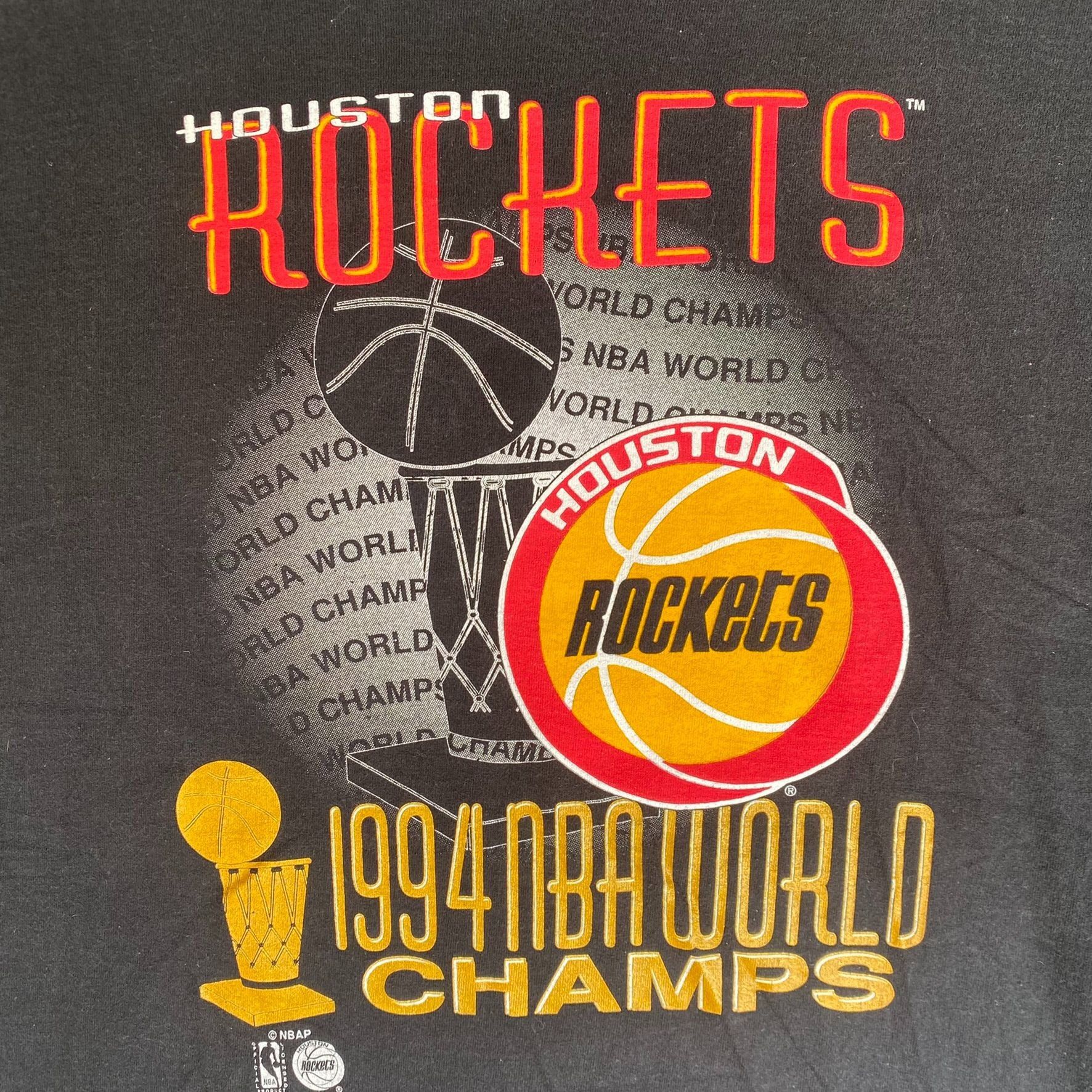 NBA Vintage 90s Houston Rockets Shirt Black NBA Champions Tee Size US L / EU 52-54 / 3 - 3 Thumbnail
