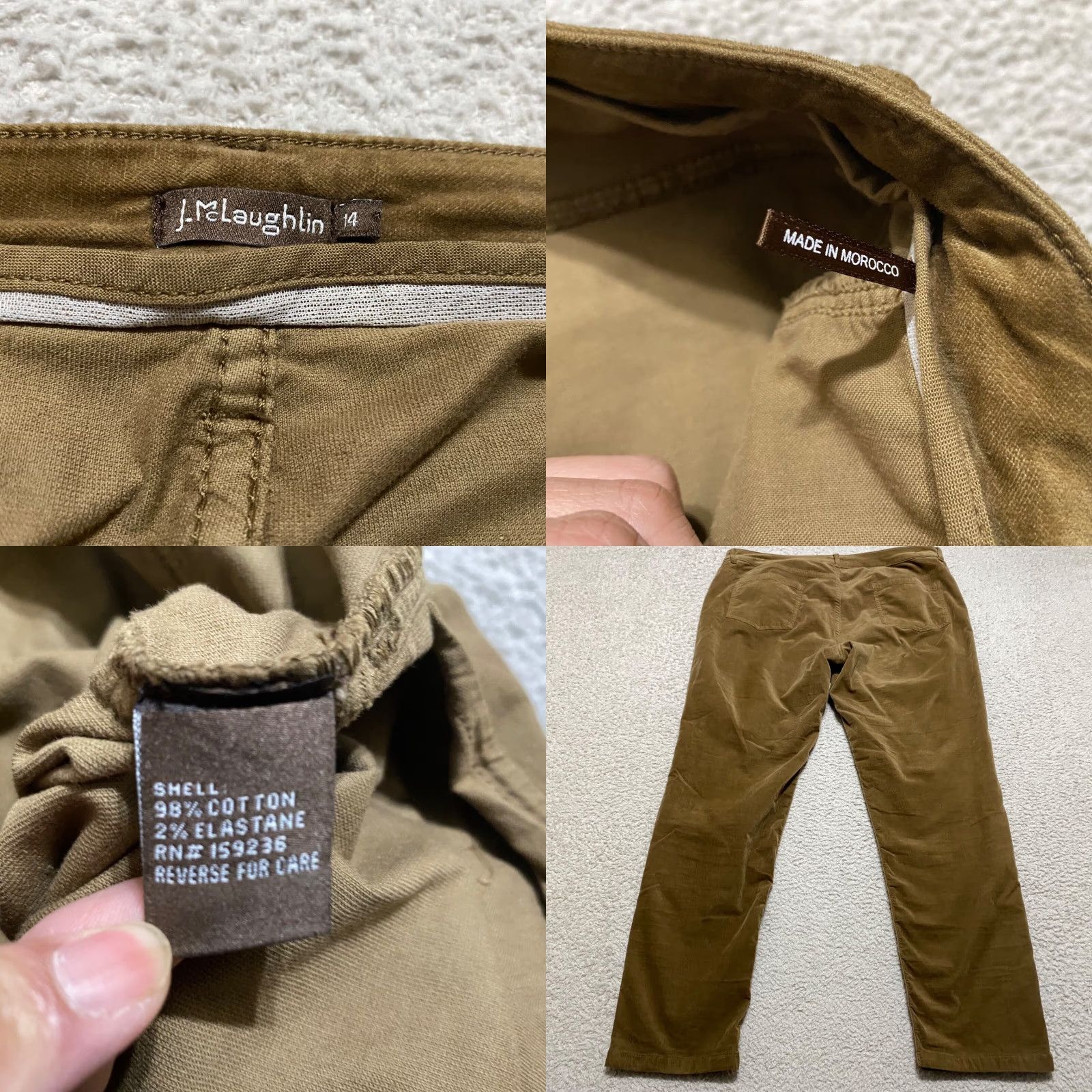 J.McLaughlin J McLaughlin Pants Womens sz 14 Brown Straight Leg Velvet Velour Ankle Size 36" / US 14 / IT 50 - 8 Thumbnail