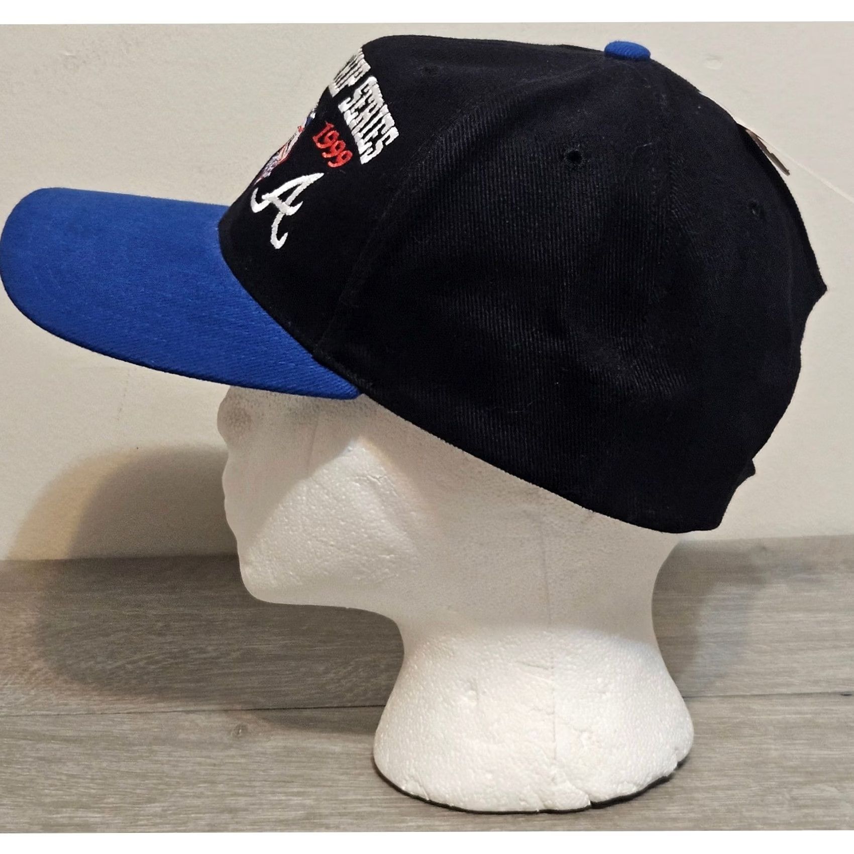 MLB VINTAGE 90s 1999 Hat Atlanta Braves NY Mets Championship Series New York MLB Twins Black Mens One Size Baseball Cap Hats Size ONE SIZE - 3 Thumbnail