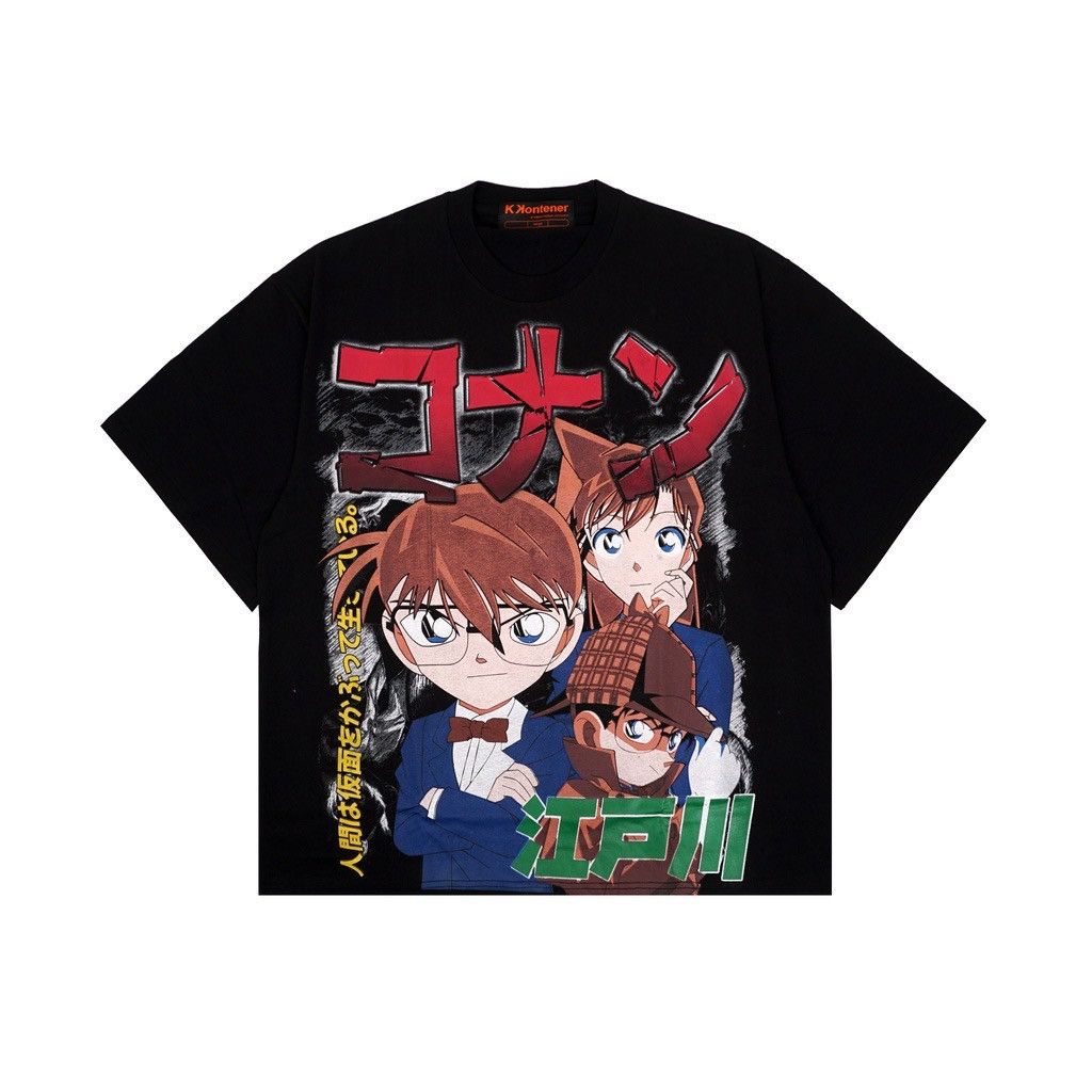 image of Anima x Tee Shirt Detective Conan Anime X Fan Bootlleg X Japan Anime in Black, Men's (Size Large)