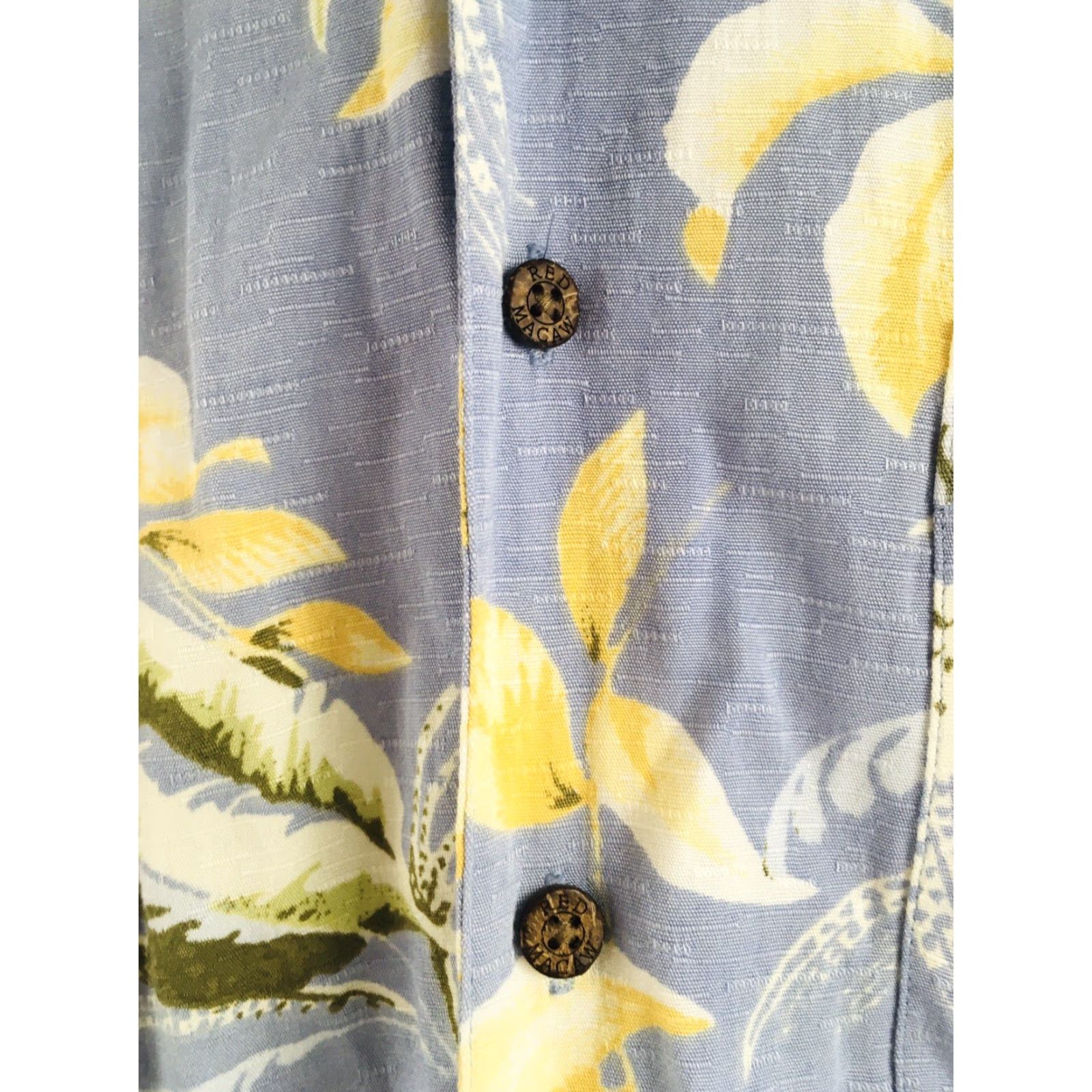Pop Trading Company VINTAGE Red Macaw Shirt Mens XL Blue Floral Hawaiian Button-Up Short Sleeve Casual tropical 90s Mens Size US XL / EU 56 / 4 - 4 Thumbnail