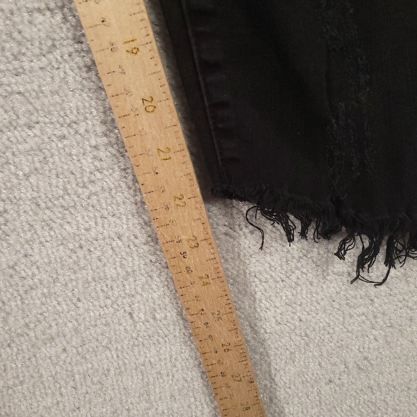Vintage VINTAGE? No. Kancan Jeans Womens Juniors 11/29 Black Skinny Distressed Fringe Hem Ankle Jeans Size 32" / US 10 / IT 46 - 5 Thumbnail