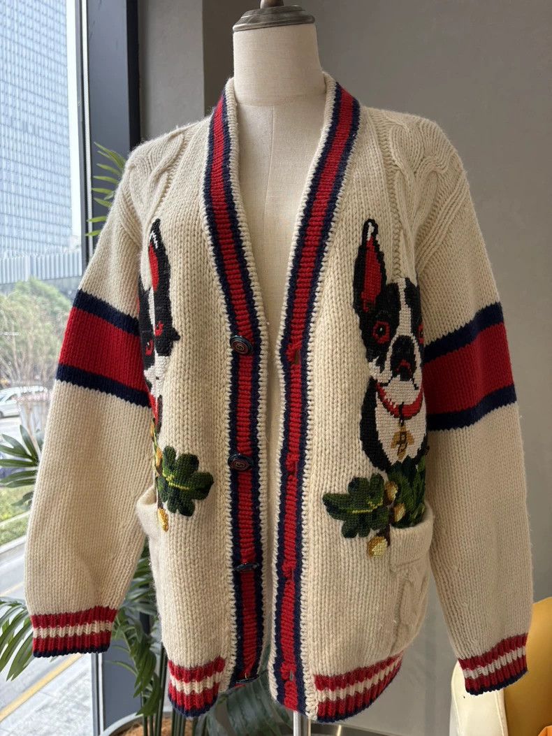Gucci Gucci Beige knitted cardigan jacket 2502-Nextarrow Size US XS / EU 42 / 0 - 1 Thumbnail