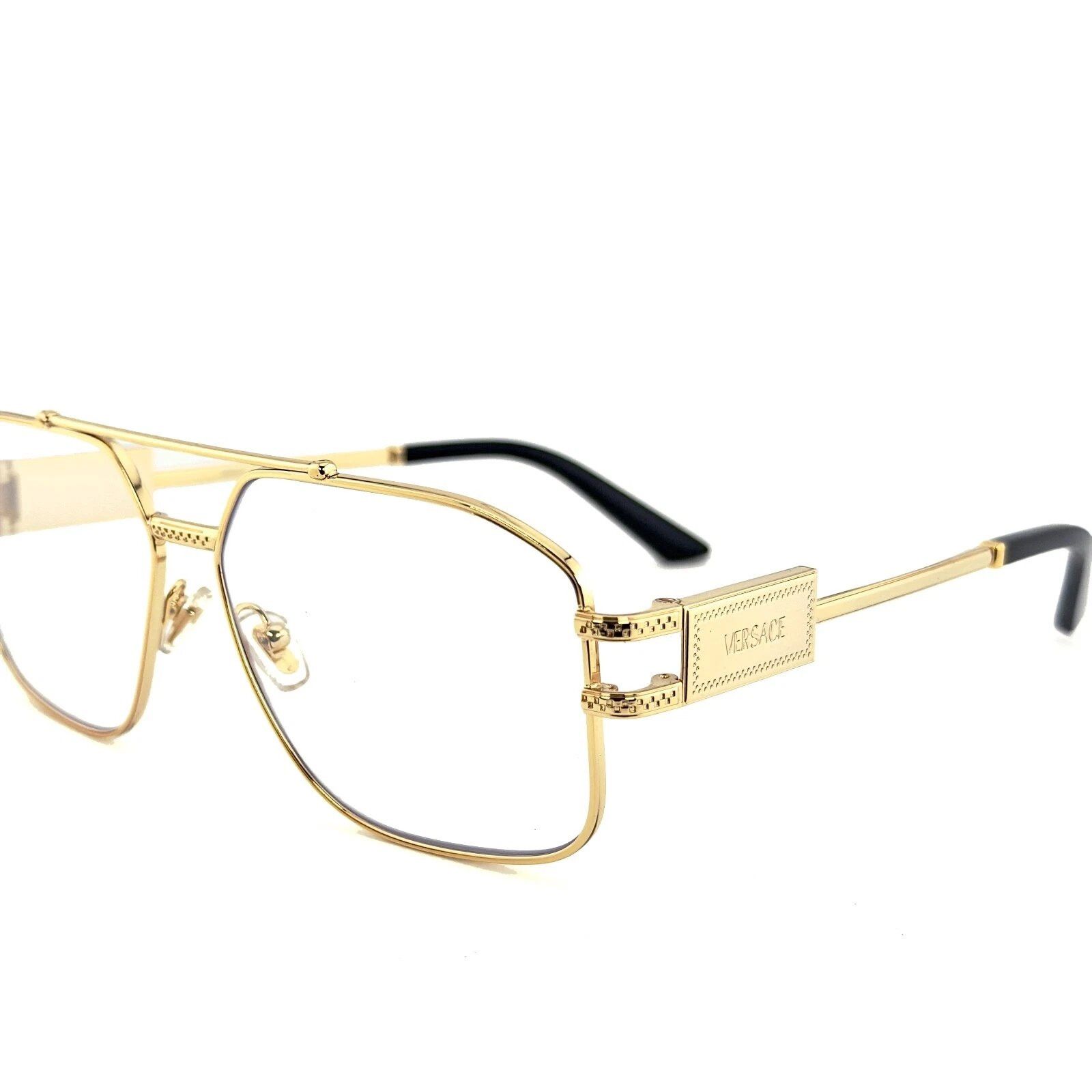 Versace VERSACE VE1302 1302 Gold Aviator Eyeglasses Optical Frame Size ONE SIZE - 8 Thumbnail