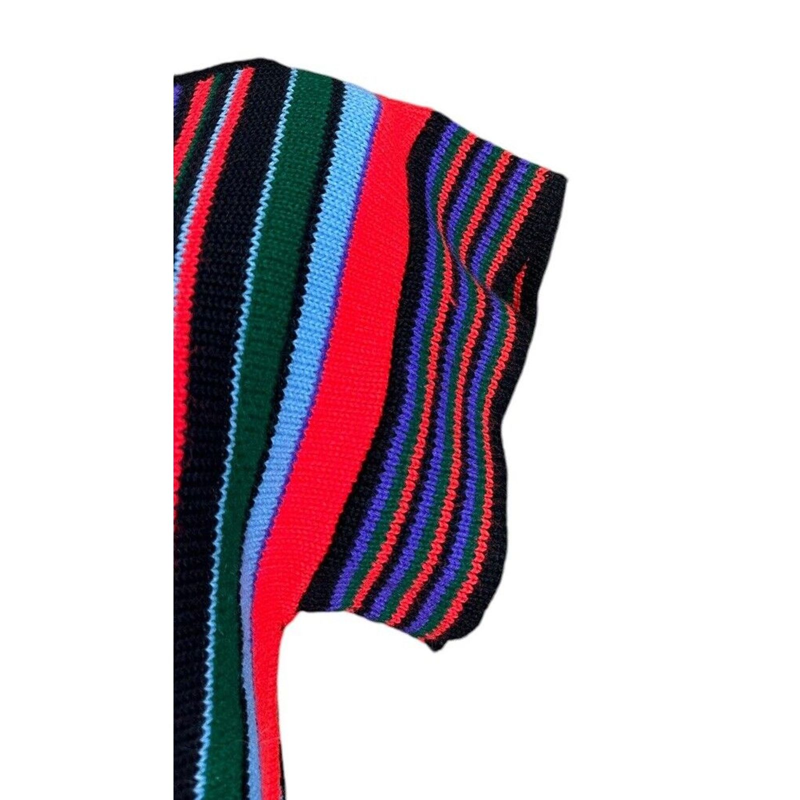 Other Vtg 70s Rainbow Striped Tunic Sweater Short Sleeve Belted S? Size S / US 4 / IT 40 - 3 Thumbnail
