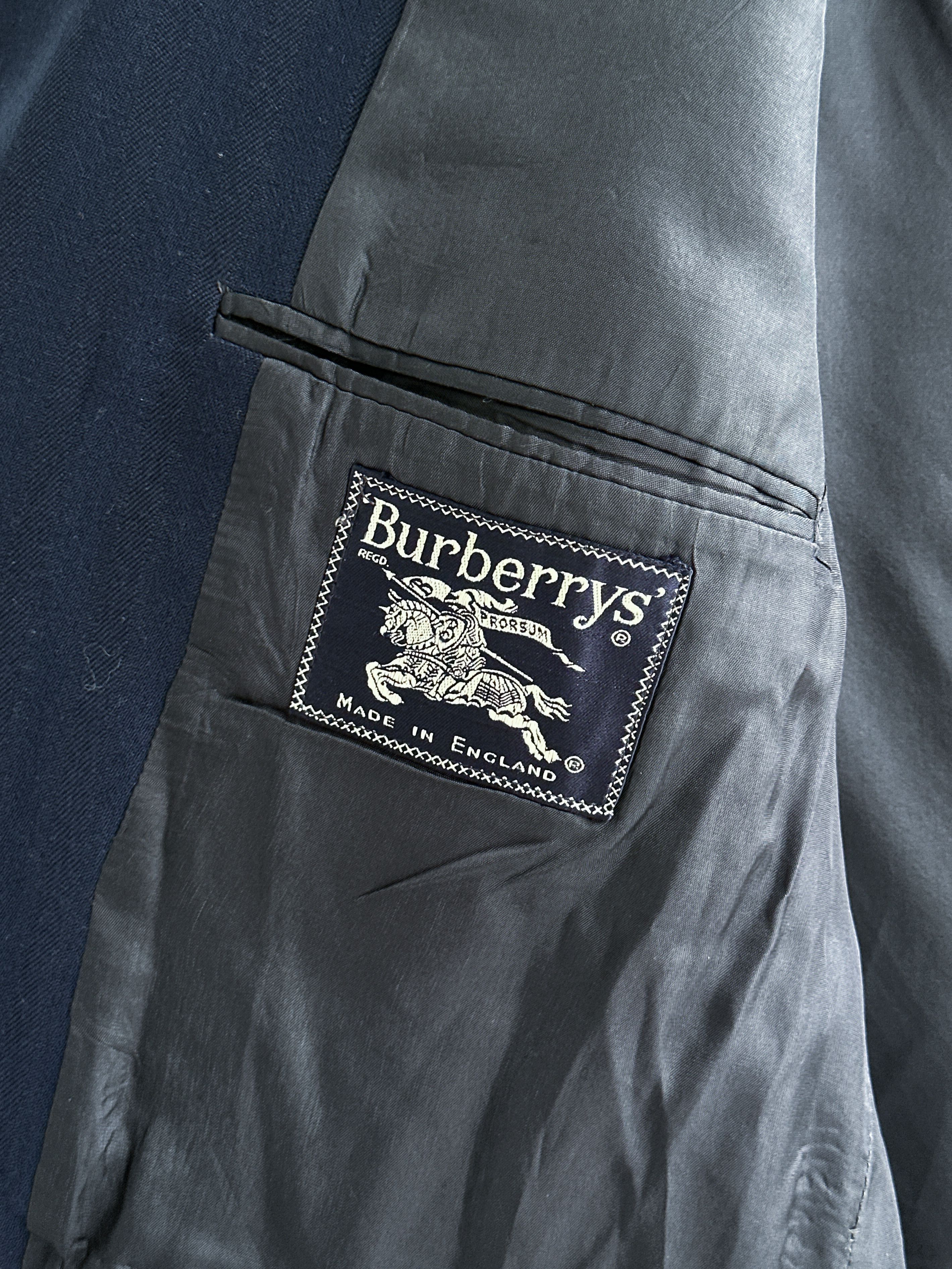 Burberry Vintage Burberry Blue Blazer Jacket Size 42R - 7 Thumbnail