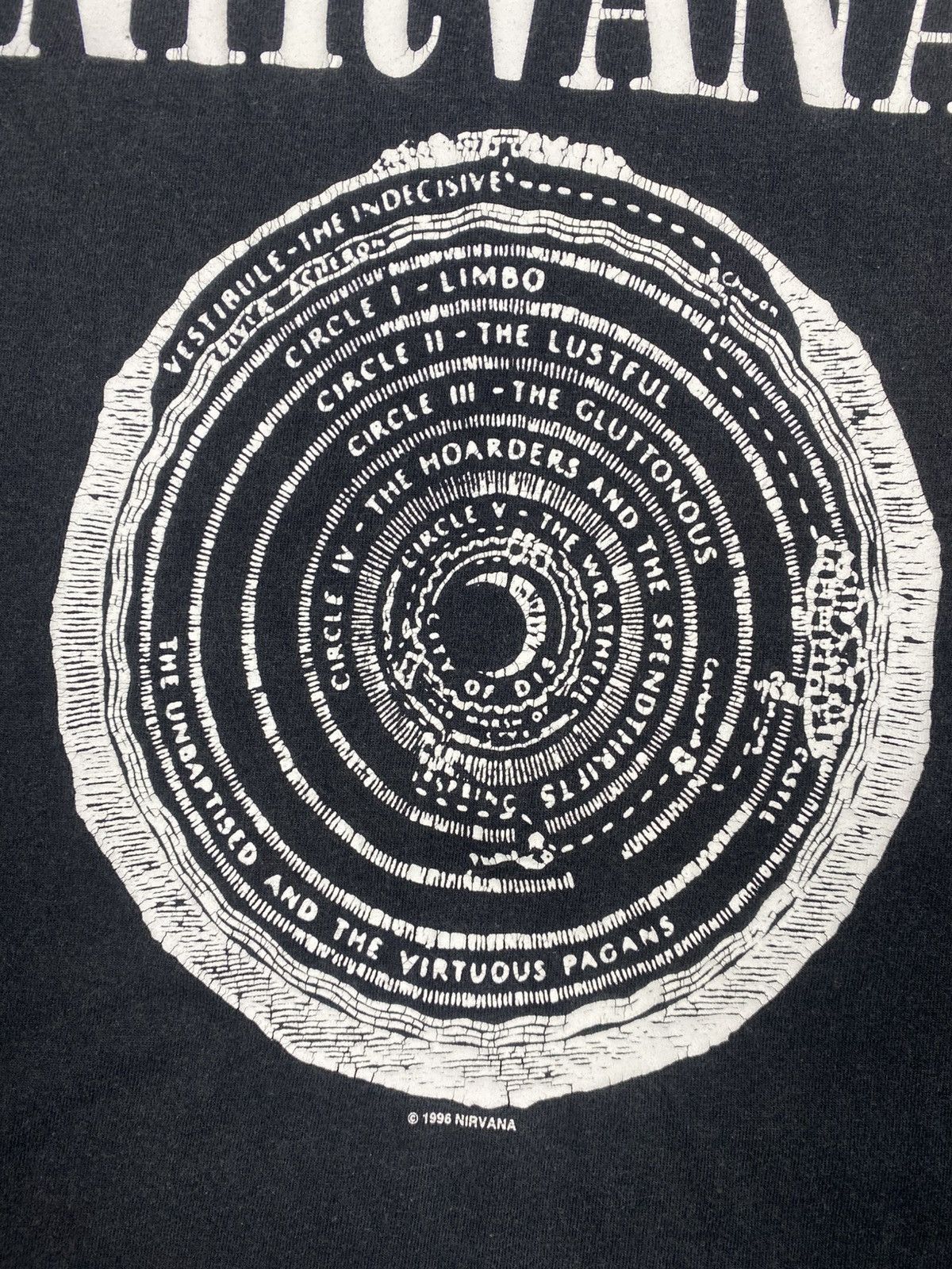 Nirvana Vintage Nirvana 1996 Dante’s Inferno Circle Graphic T-Shirt Size US L / EU 52-54 / 3 - 10 Thumbnail