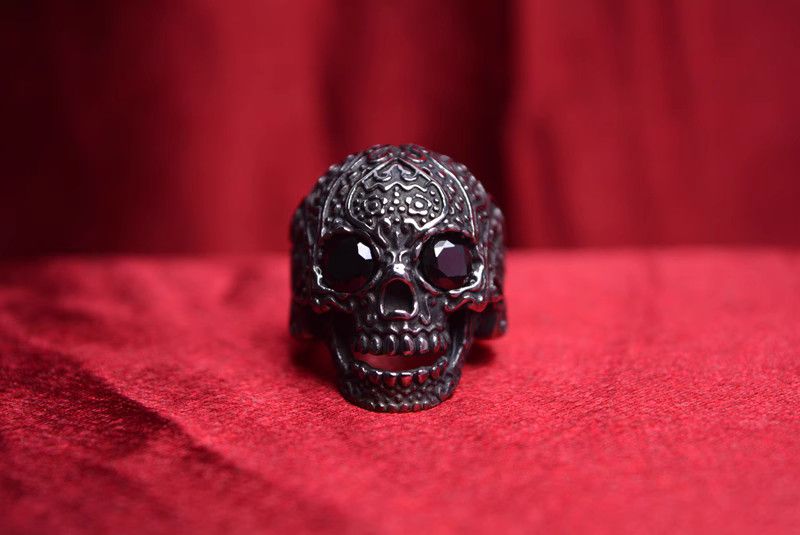 Jewelry Skull Retro Jewelry Rings Open Size Chrome Ring (Size 7-13) Size ONE SIZE - 2 Thumbnail