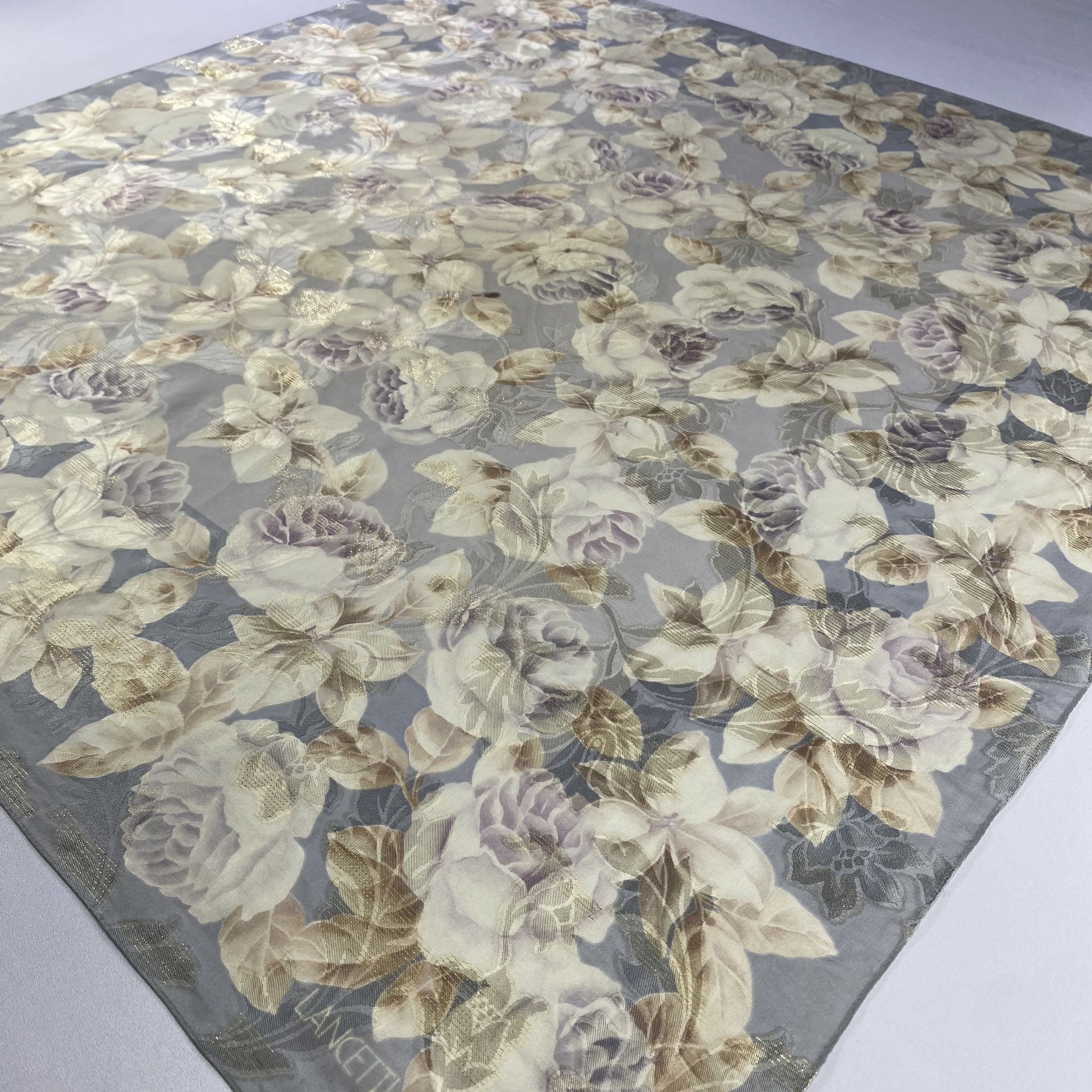 Japanese Brand × Vintage Vintage Lancetti Floral Silk Scarf SS087 Size ONE SIZE - 2 Thumbnail