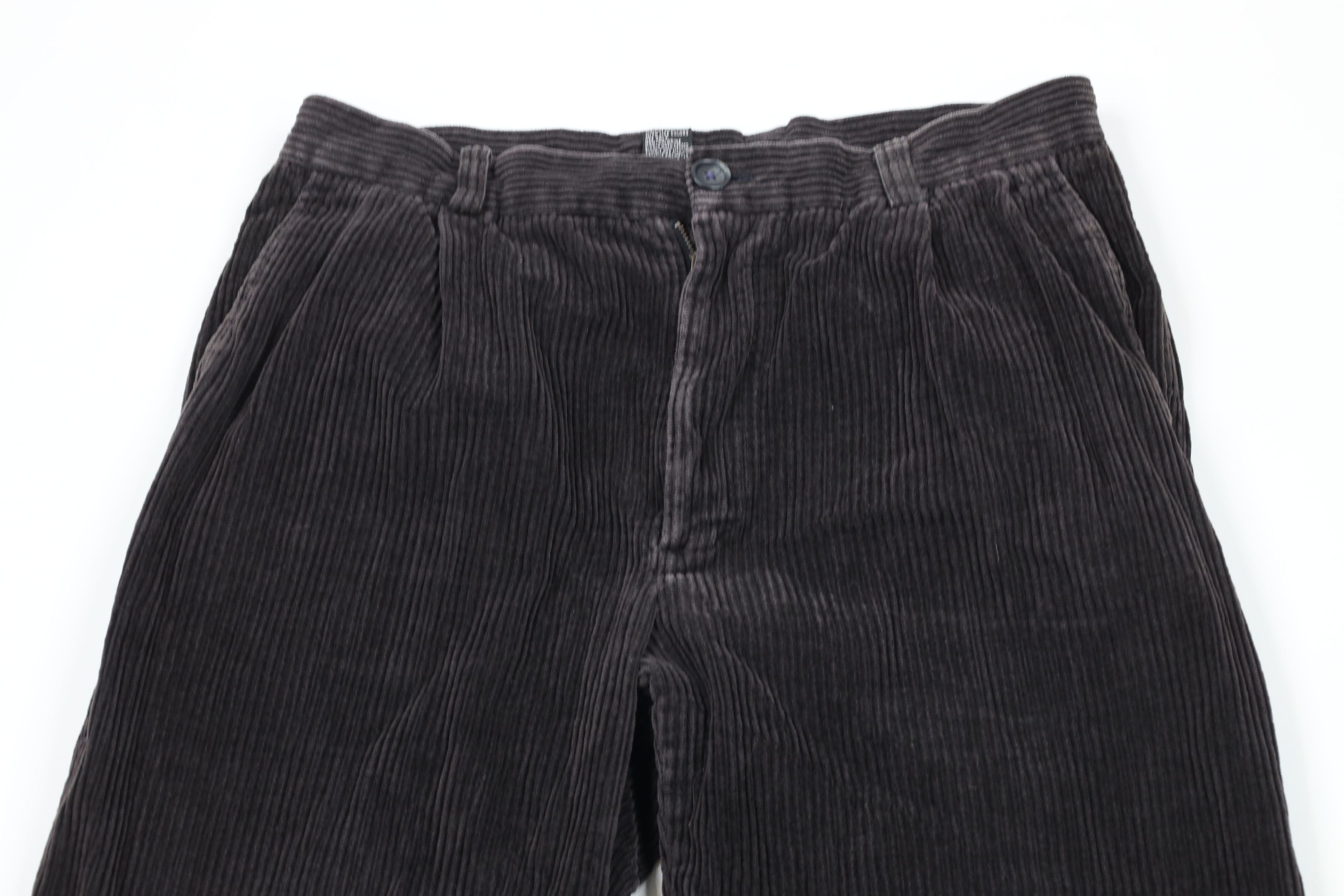 Vintage Vintage 90s Streetwear Pleated Wide Leg Corduroy Chino Pants Size US 34 / EU 50 - 2 Thumbnail
