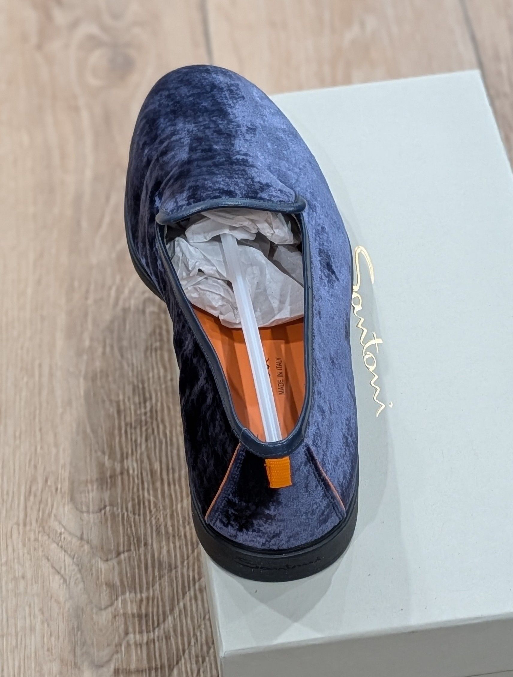 Santoni SANTONI Velvet Evening Shoes Smoking Slippers Blue US 12 Size US 12 / EU 45 - 4 Thumbnail