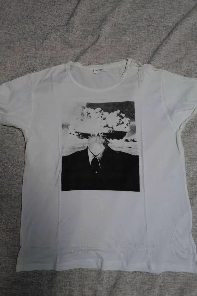 Saint Laurent Paris Saint Laurent Paris Ivory explosion head floral print T-sh Size US XXL / EU 58 / 5 - 1 Thumbnail