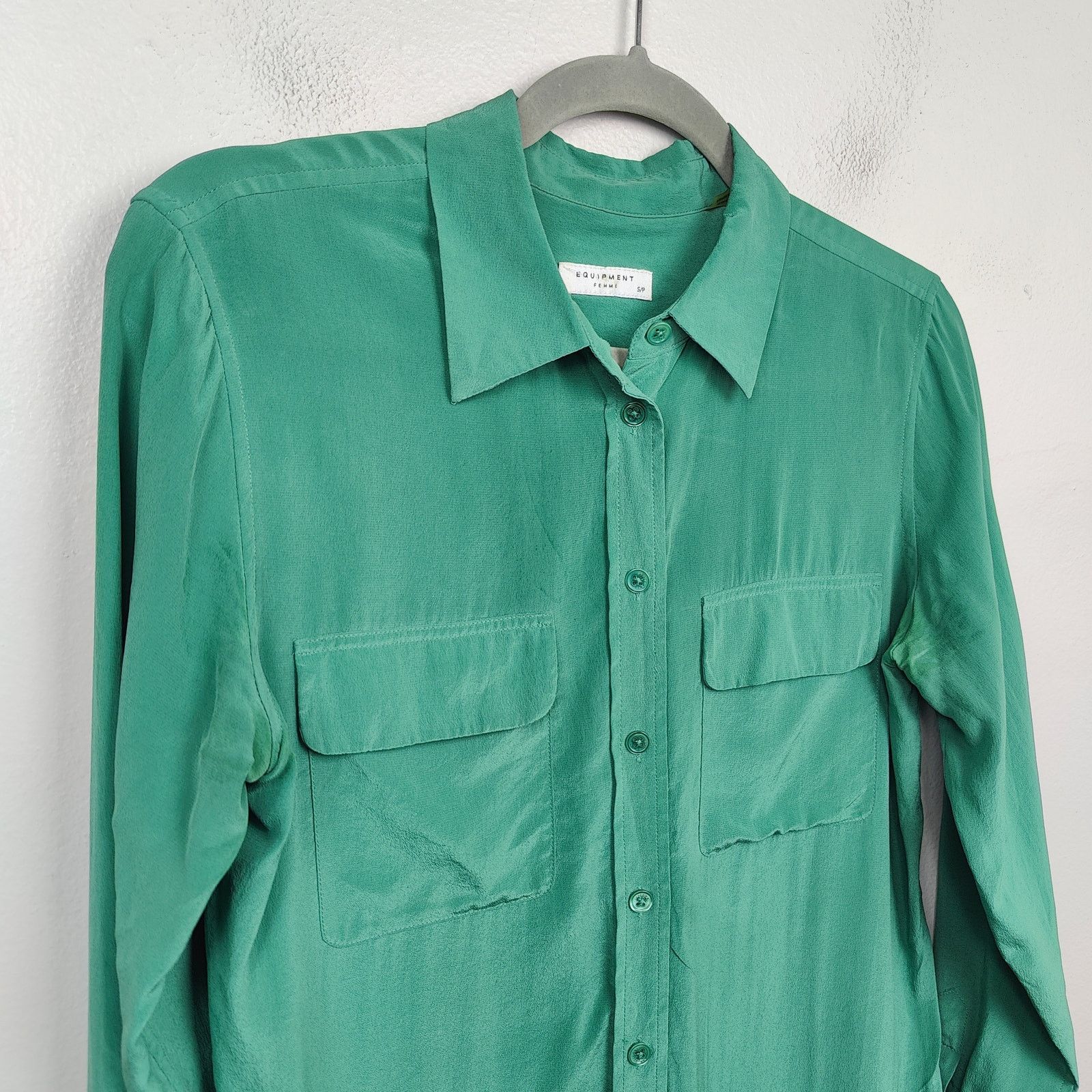 Equipment Equipment Femme Signature Silk Top Womens Small Jewel Green Size S / US 4 / IT 40 - 2 Thumbnail
