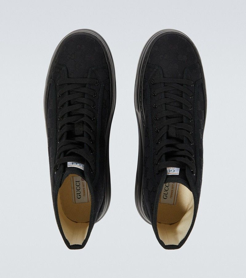 Gucci Gucci Mens Tennis 1977 High Top Brown GG Supreme Monogram Size US 11 / EU 44 - 5 Thumbnail
