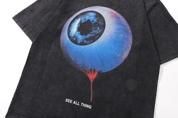 Japanese Brand Masuda x Riho 90s Design Eyes Printed Vintage T Shirt Size US M / EU 48-50 / 2 - 3 Thumbnail