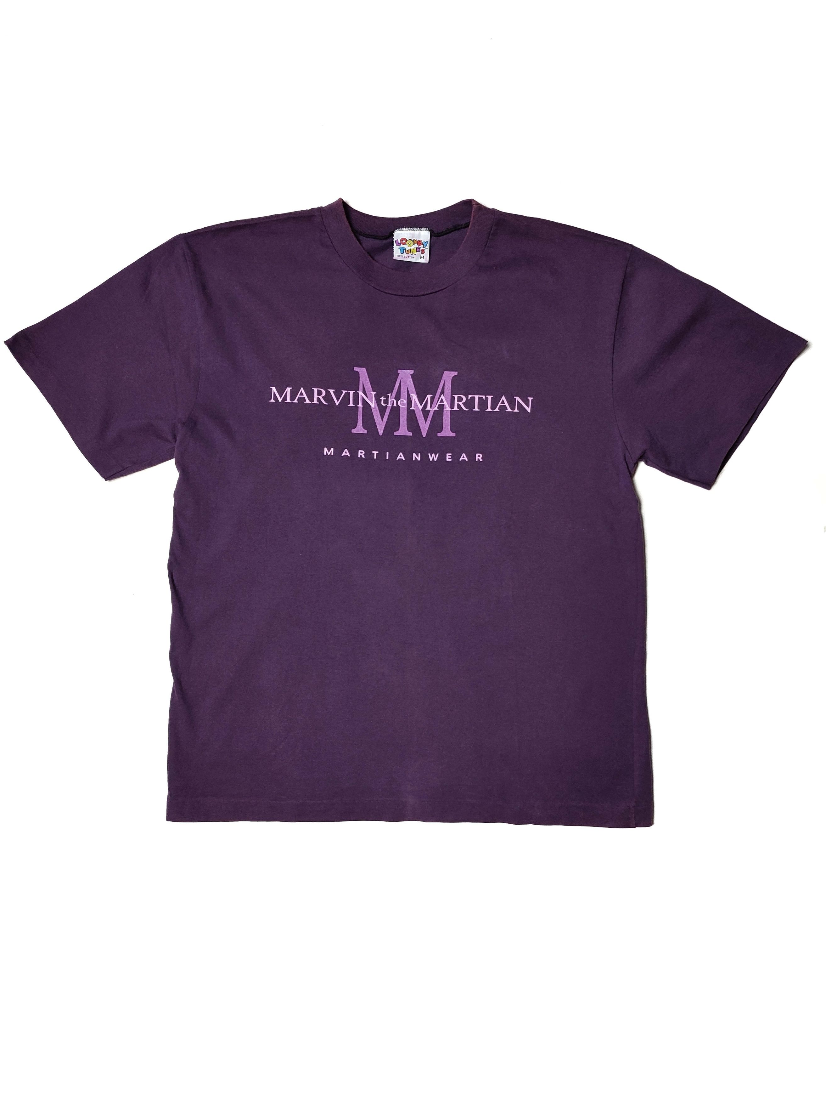 Vintage Vintage Looney Tunes Marvin the Martian Purple Big Logo Tee Size US M / EU 48-50 / 2 - 2 Thumbnail