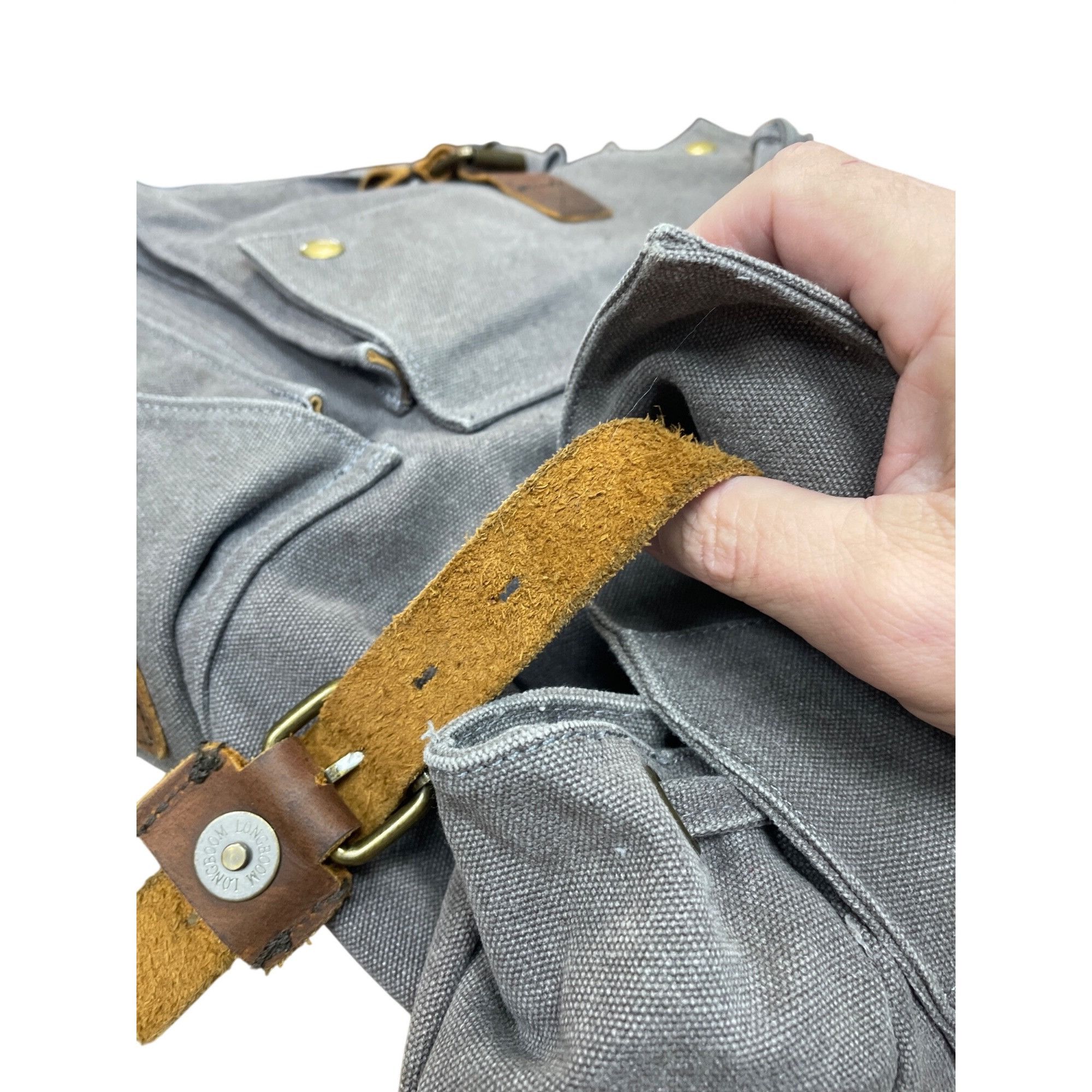 Other Kattee mens gray brown fabric leather heavy duty hiking back Size ONE SIZE - 8 Thumbnail