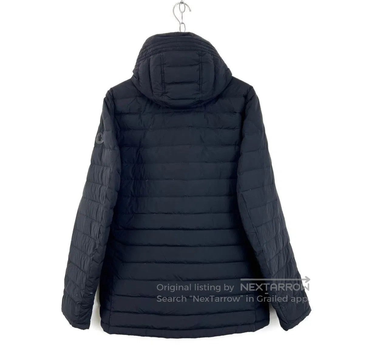 Moncler Black Puffer Jacket with Hood and Button-Front, Size L. Size US L / EU 52-54 / 3 - 2 Thumbnail