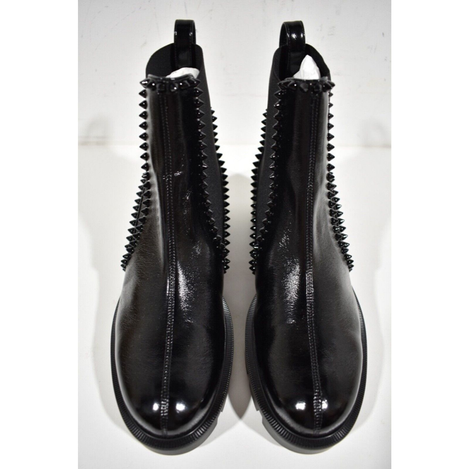 Christian Louboutin Christian Louboutin Out Lina Spike Lug Flat Black Patent Size US 8.5 / IT 38.5 - 6 Thumbnail