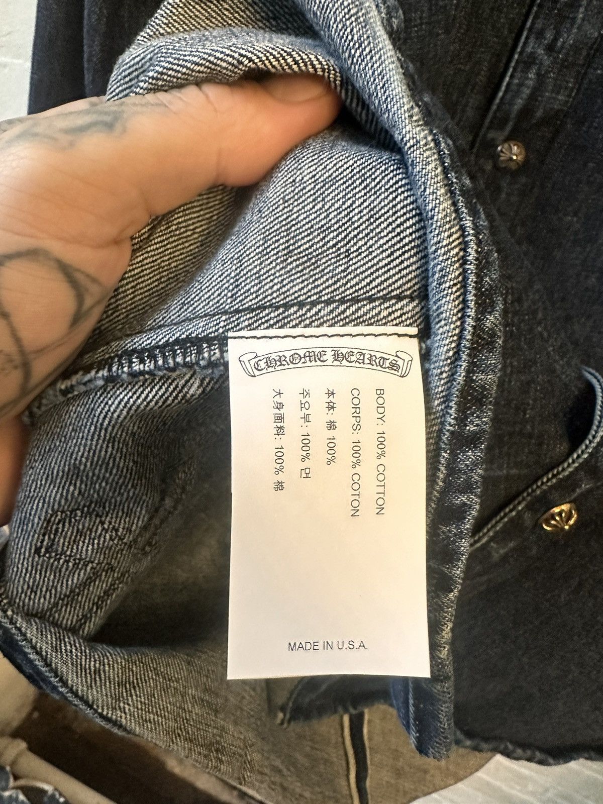 Chrome Hearts CHROME HEARTS NEW XXL 2XL DENIM CROSS JACKET SHIRT Size US XXL / EU 58 / 5 - 9 Thumbnail