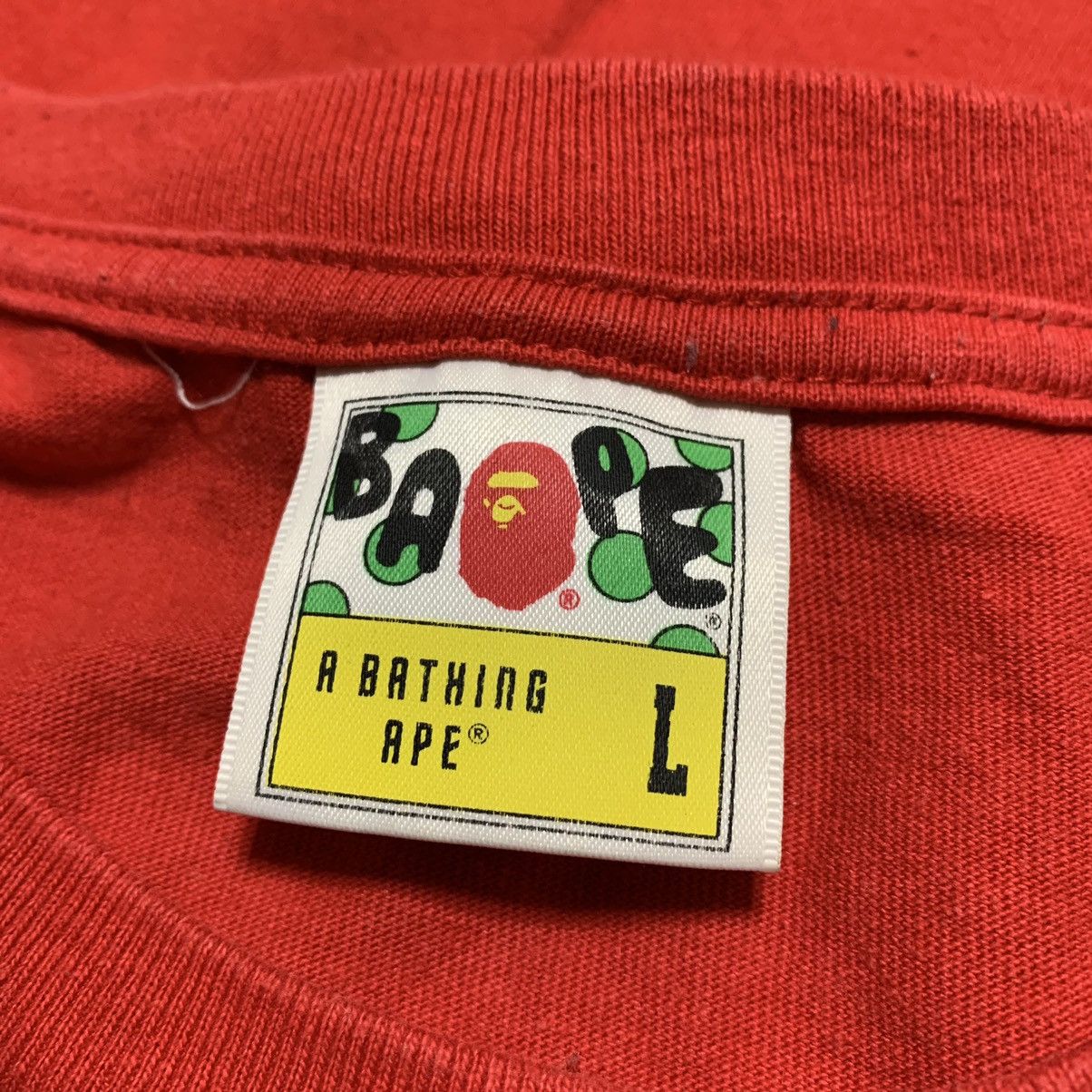 Bape Bape Large By Bathing Ape Red Tee Size US L / EU 52-54 / 3 - 4 Thumbnail
