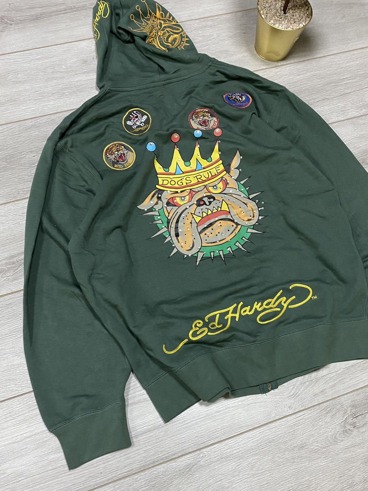 Ed Hardy Ed Hardy 🐶 vintage dogs rule big logo hoodie Size US XXL / EU 58 / 5 - 6 Thumbnail