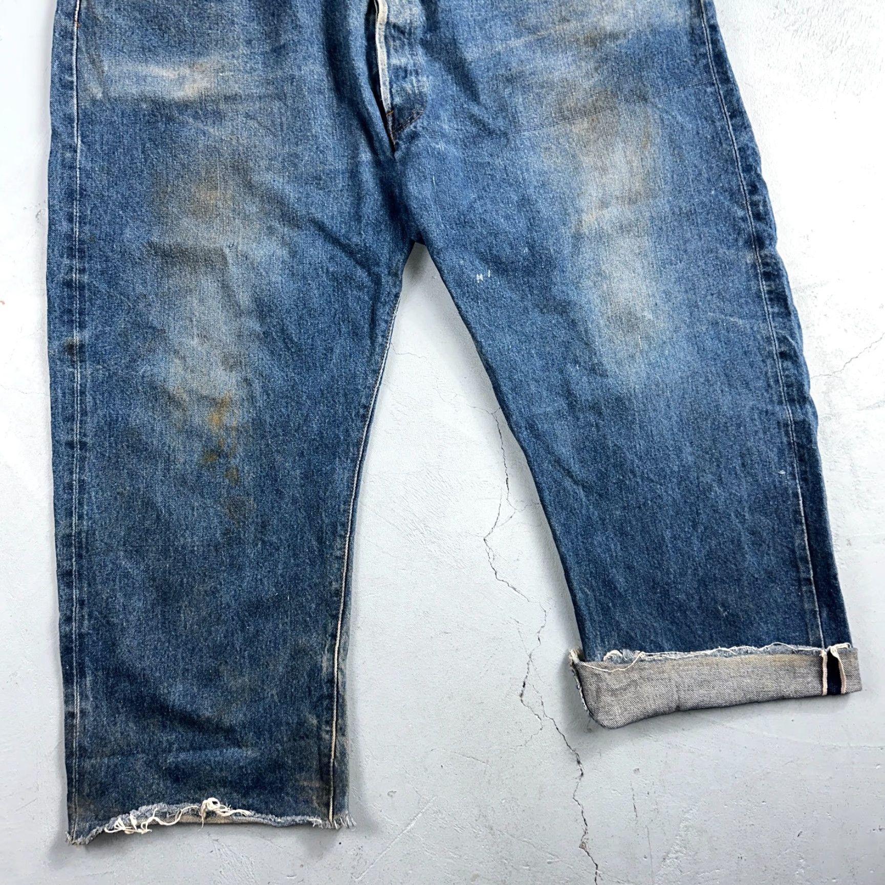 Levi's Levi's 501 Vintage 80s Jeans Men Medium Wash Mid Rise Distressed Selvedge USA 48x30 Size US 32 / EU 48 - 3 Thumbnail