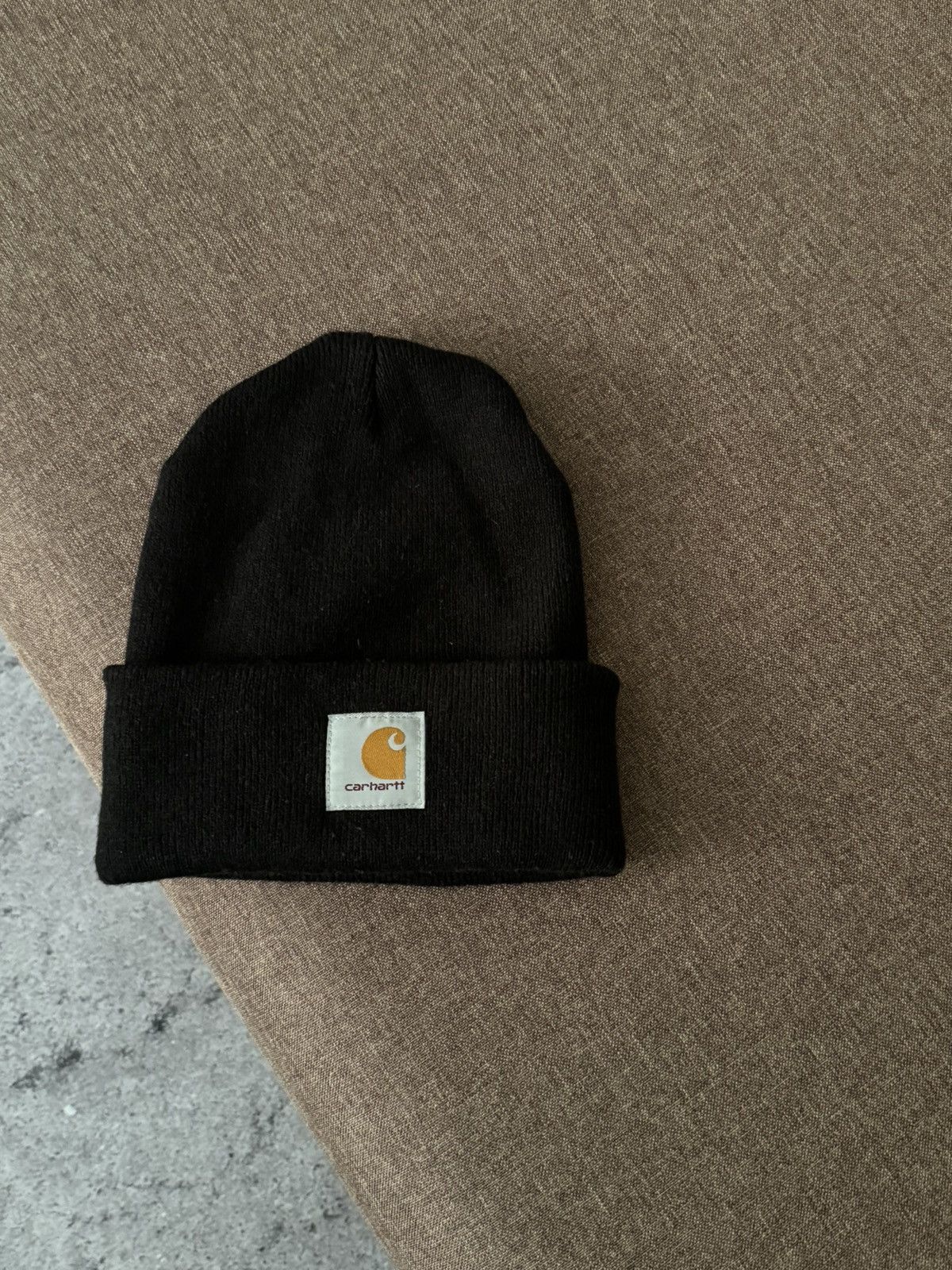 Carhartt × Vintage Vintage Carhartt Y2K knitted black hat cap Size ONE SIZE - 2 Thumbnail