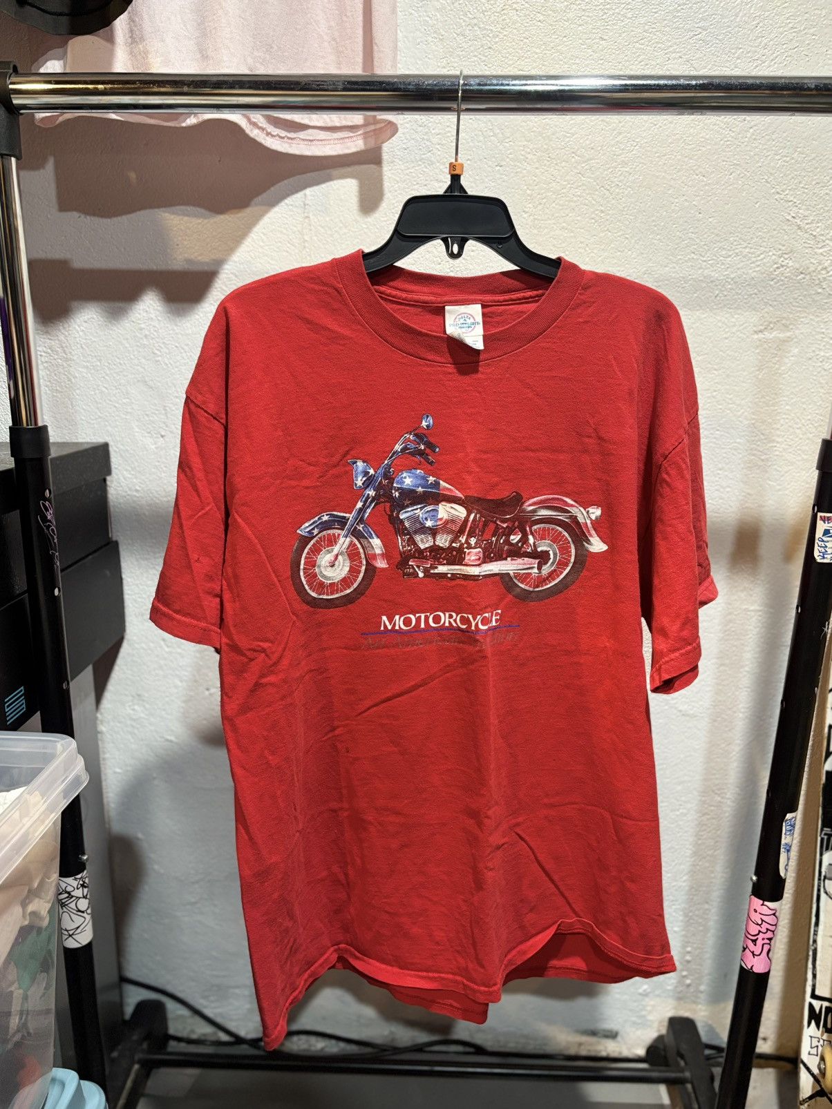 Vintage Red Vintage American Motorcycle Tee Size US XL / EU 56 / 4 - 2 Thumbnail