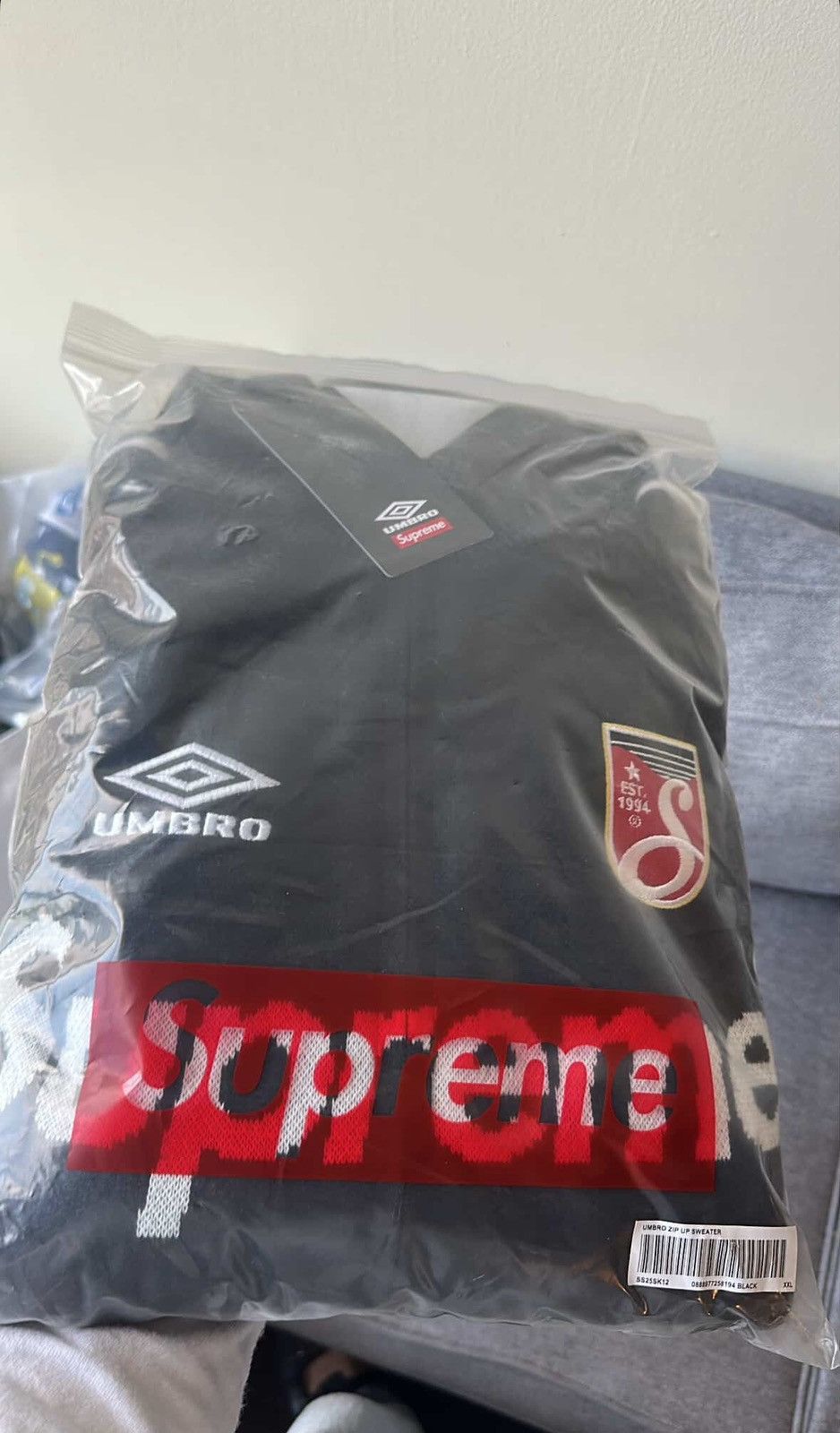 Supreme × Umbro × Vintage Supreme Umbro Black Zip-Up Sweater