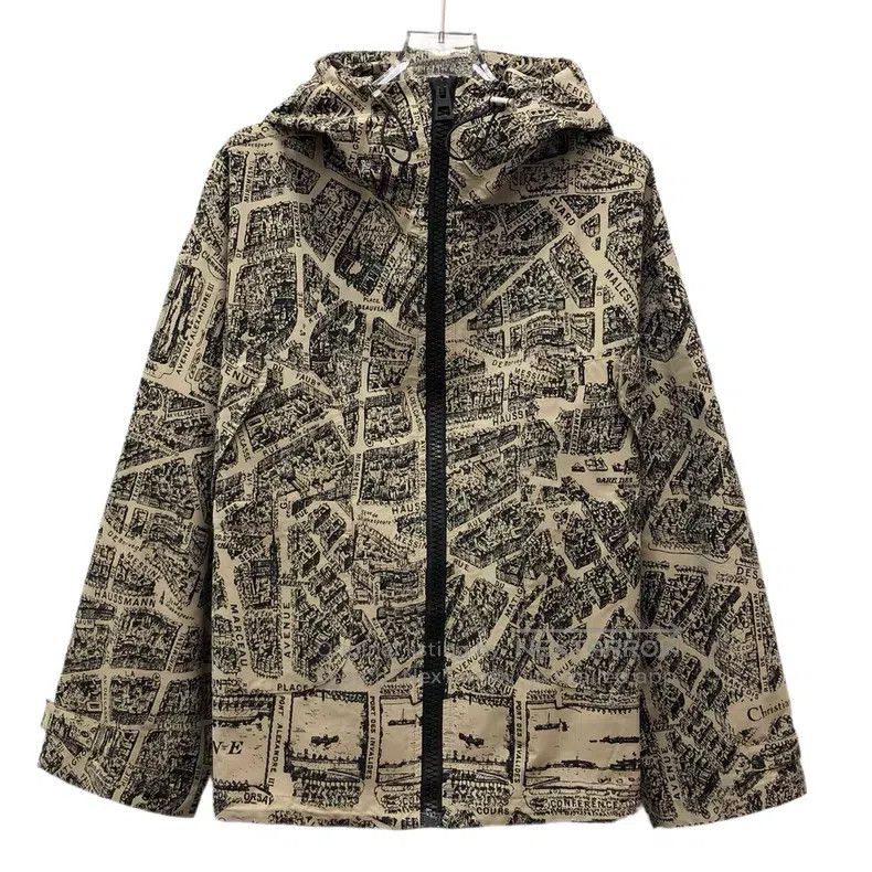 Dior Dior 23 brown city map printed hooded zipper long-sleeved Size XS / US 0-2 / IT 36-38 - 1 Thumbnail