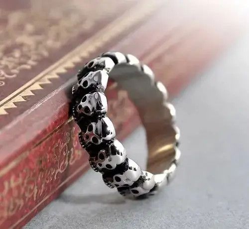 Ring Of Fire Skull ring Size ONE SIZE - 2 Thumbnail