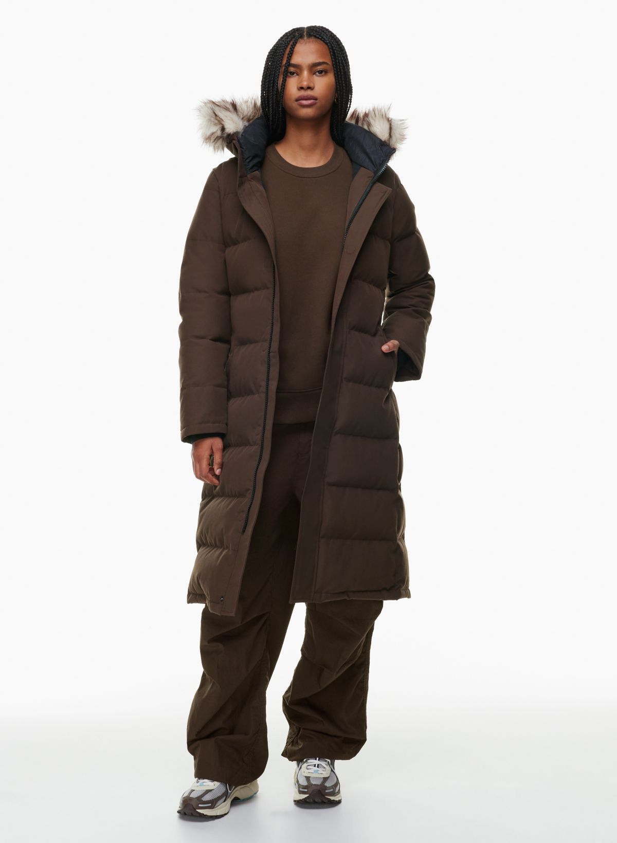 image of Aritzia Tna Powder Parka Long in Brown, Women's (Size XL)